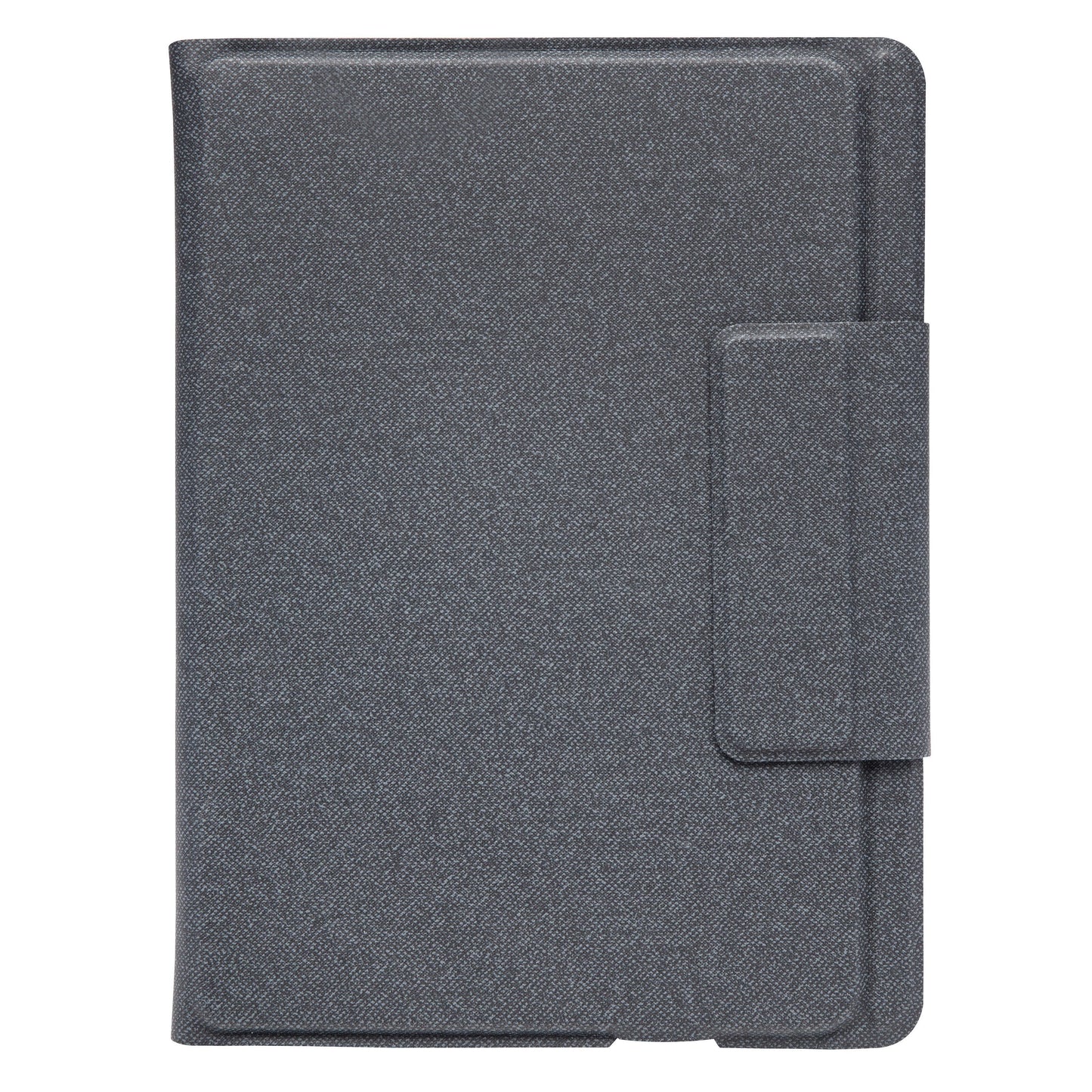 Linocell Tastaturcover til iPad 10.2/10.5, lukket, mørkegrå tekstur, højre sideklap.