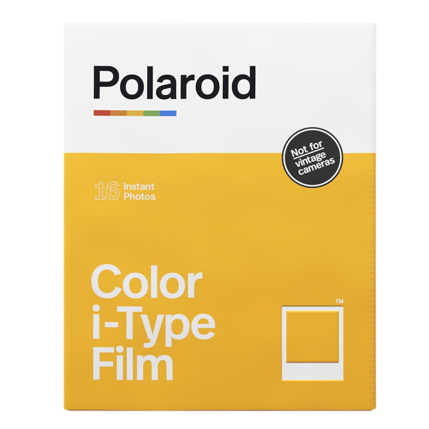 Polaroid i-Type farvefilm 2-pak til Polaroid Now/OneStep 2, gul bund, 16 fotos, passer ikke til vintage-kameraer.