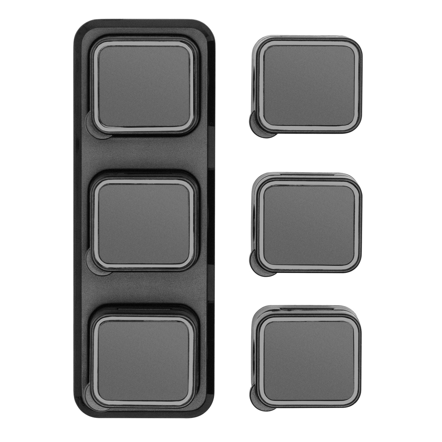 Luxorparts magnetisk kabelklemme med basplade sort 6-pakning til organisering af kabler på skrivebord.