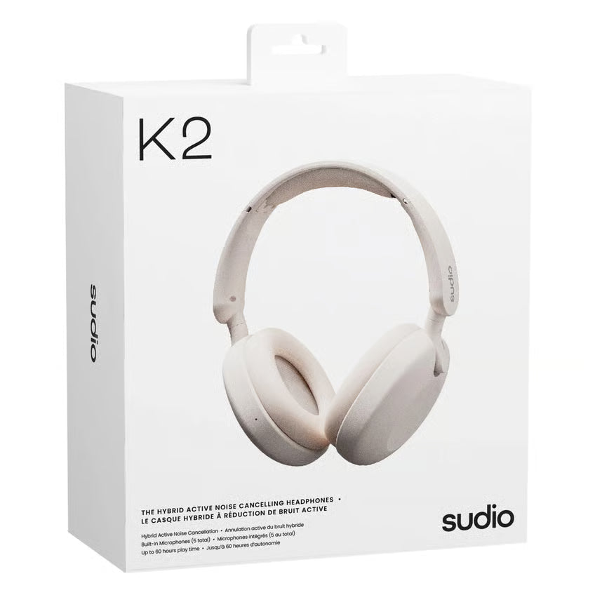 Sudio K2 trådløse over-ear-høretelefoner, Hvid