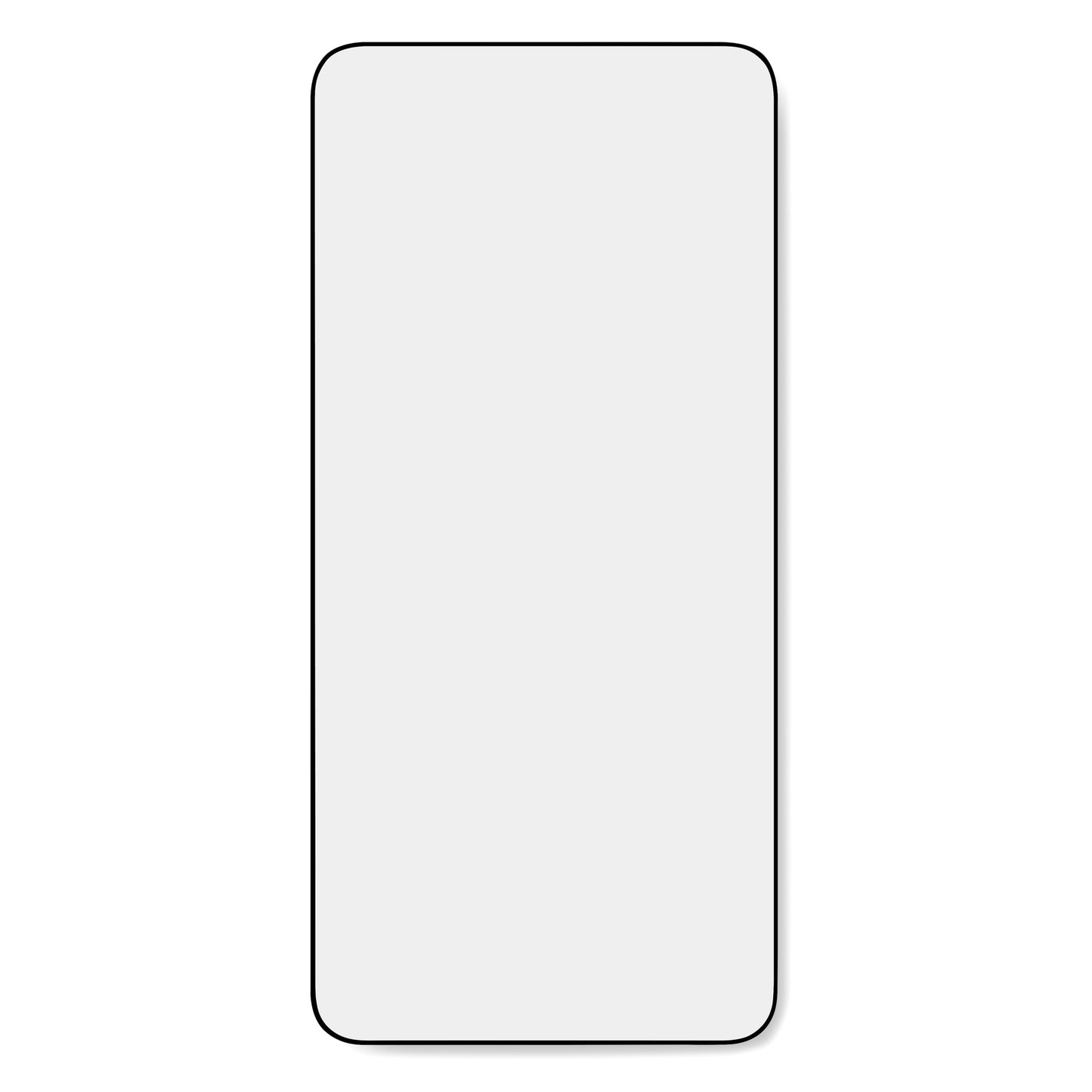 Lysegrå skærmbeskyttelse med afrundede hjørner og sort kant til Galaxy S24, model Elite Extreme.