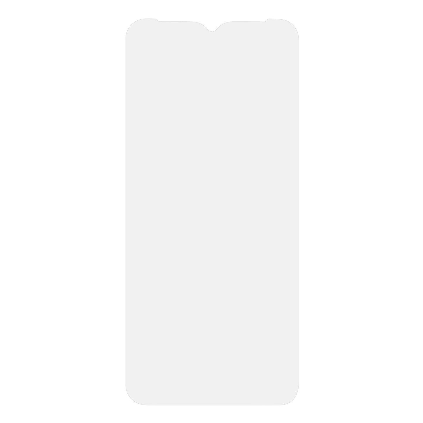 Samsung Galaxy A14 5G omrids i lysegrå kant, vertikal form, viser kompatibilitet med skærmbeskyttelse eller hærdet glas.
