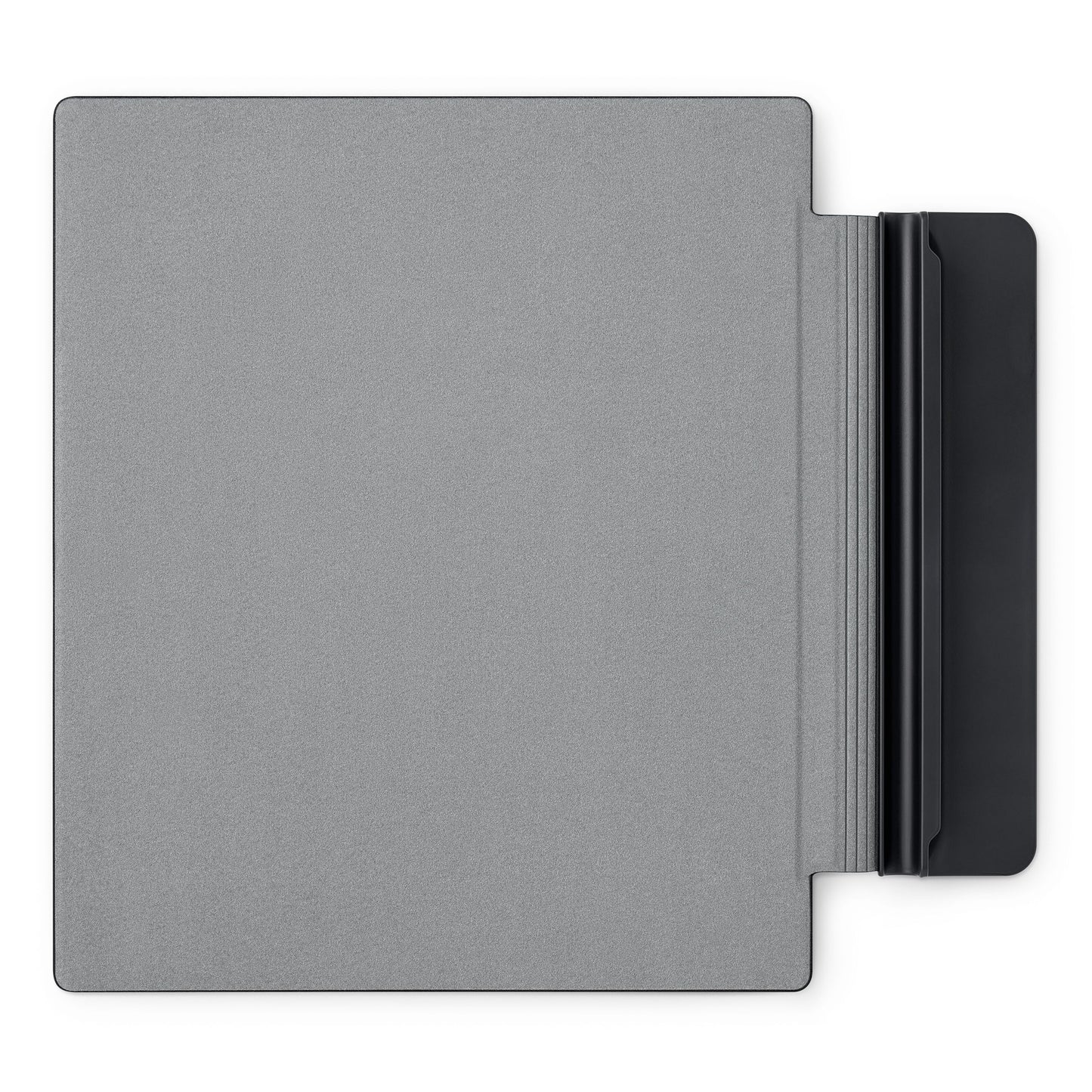 Kobo Cover til Elipsa 2E, grå, rektangulær med foldbar flap, mørkegrå ryg, lavet af genanvendt plastik.