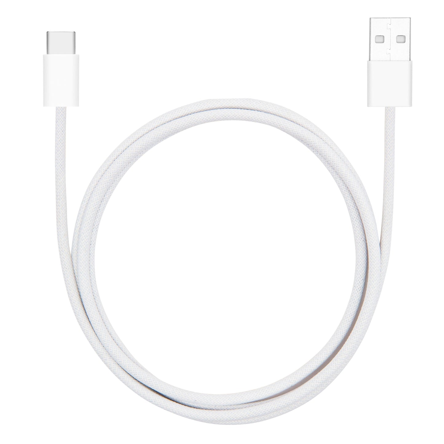 Linocell USB-A til USB-C 2.0 kabel 1 m hvid flettet design.