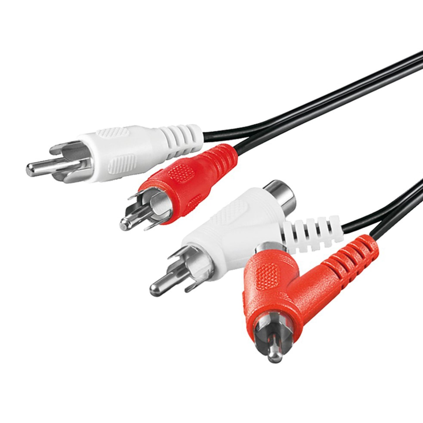 Goobay Grenkabel RCA til RCA 1,5 m med tre stik-ét rødt, ét hvidt og ét rød-hvid til analog lyd/videosignal.