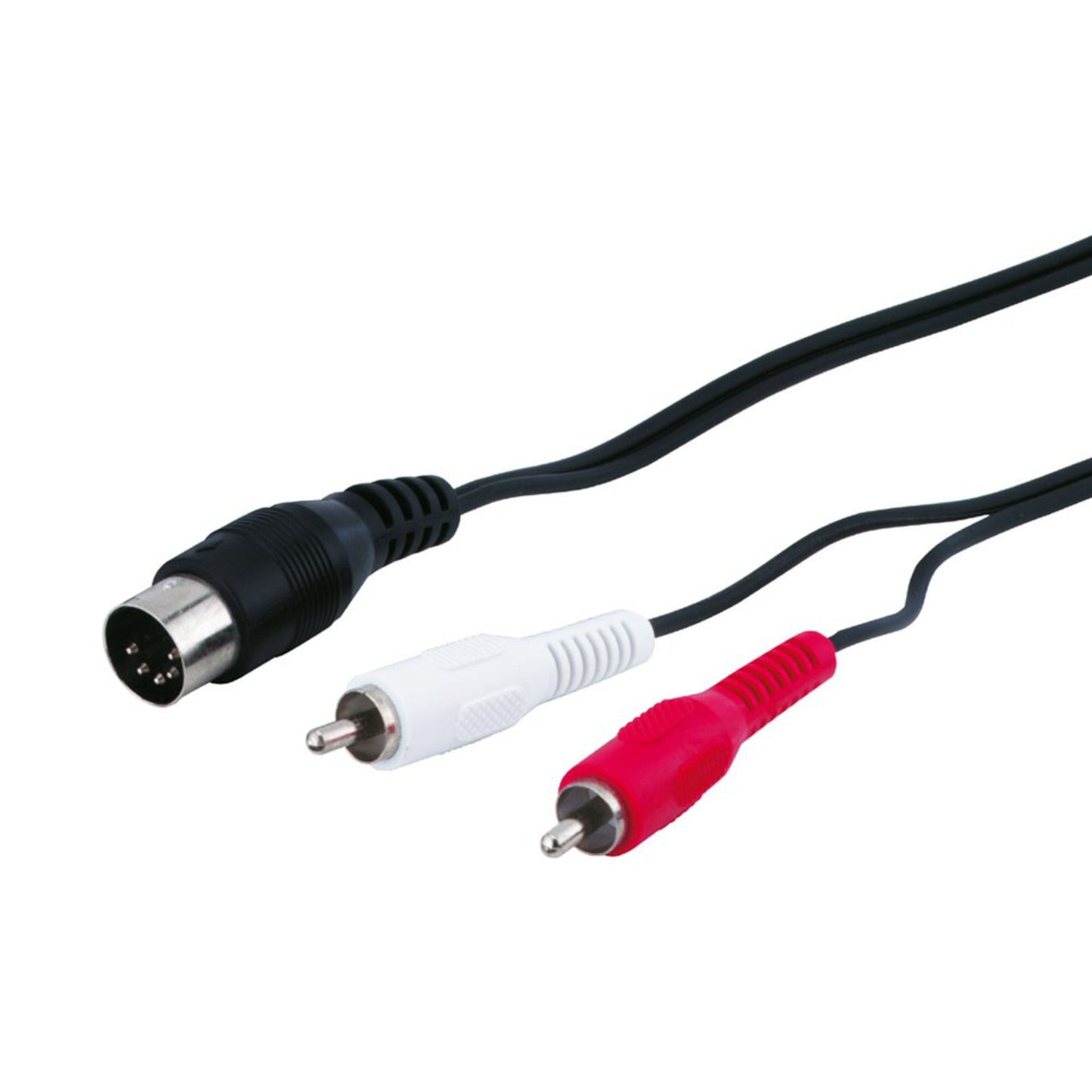Goobay DIN-kabel 5-polet han til 2x RCA-han hvid/rød 1,5 m lydkabel.