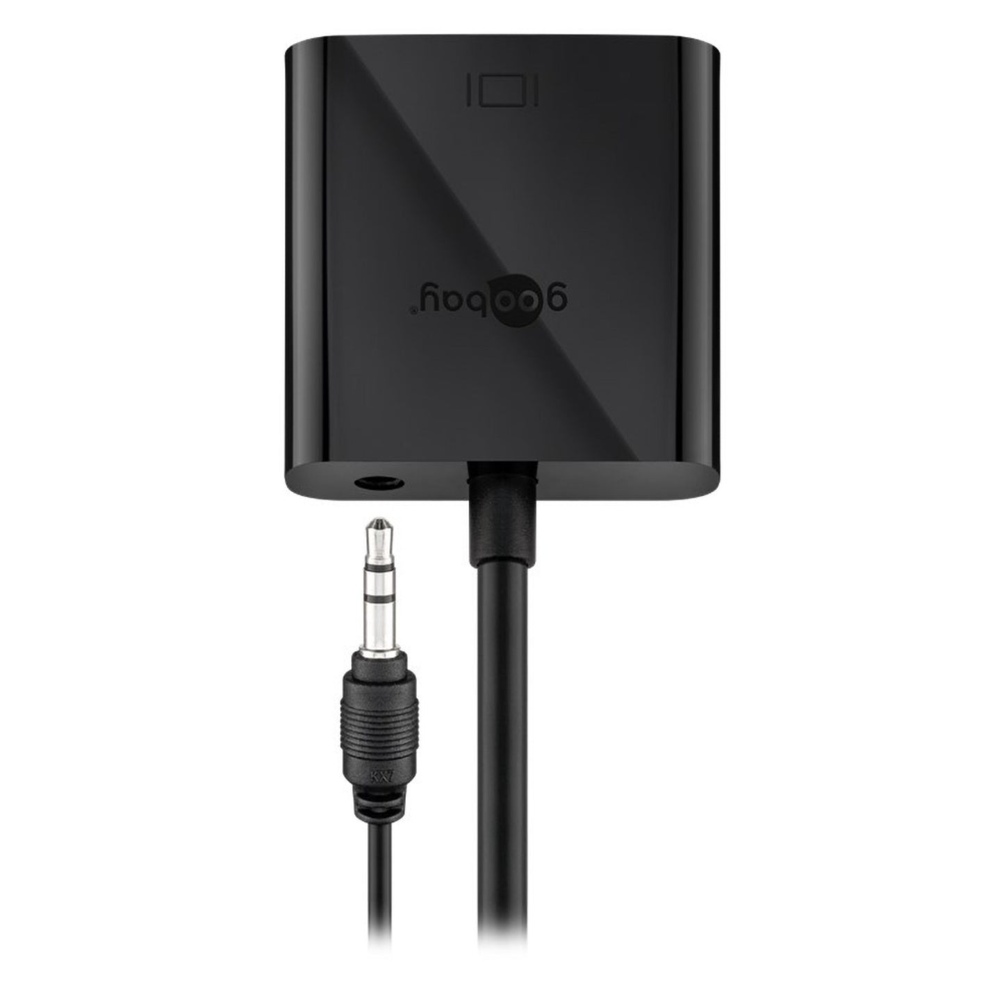 HDMI til VGA-adapter med lyd sort med 3,5mm jack-stik.