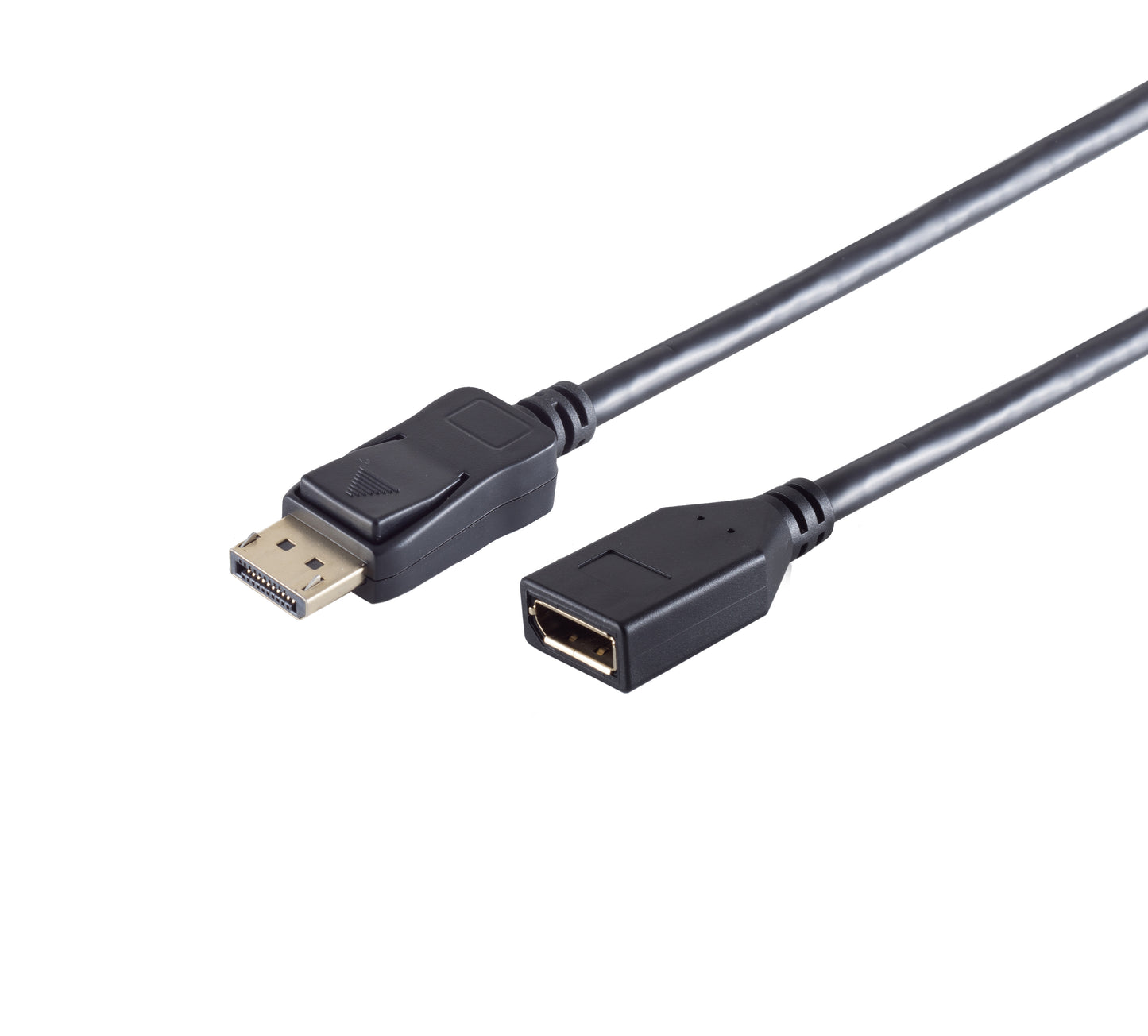 DisplayPort 1.2 forlængerledning 2,0 m sort, han til hun stik, understøtter 4K 60 Hz.