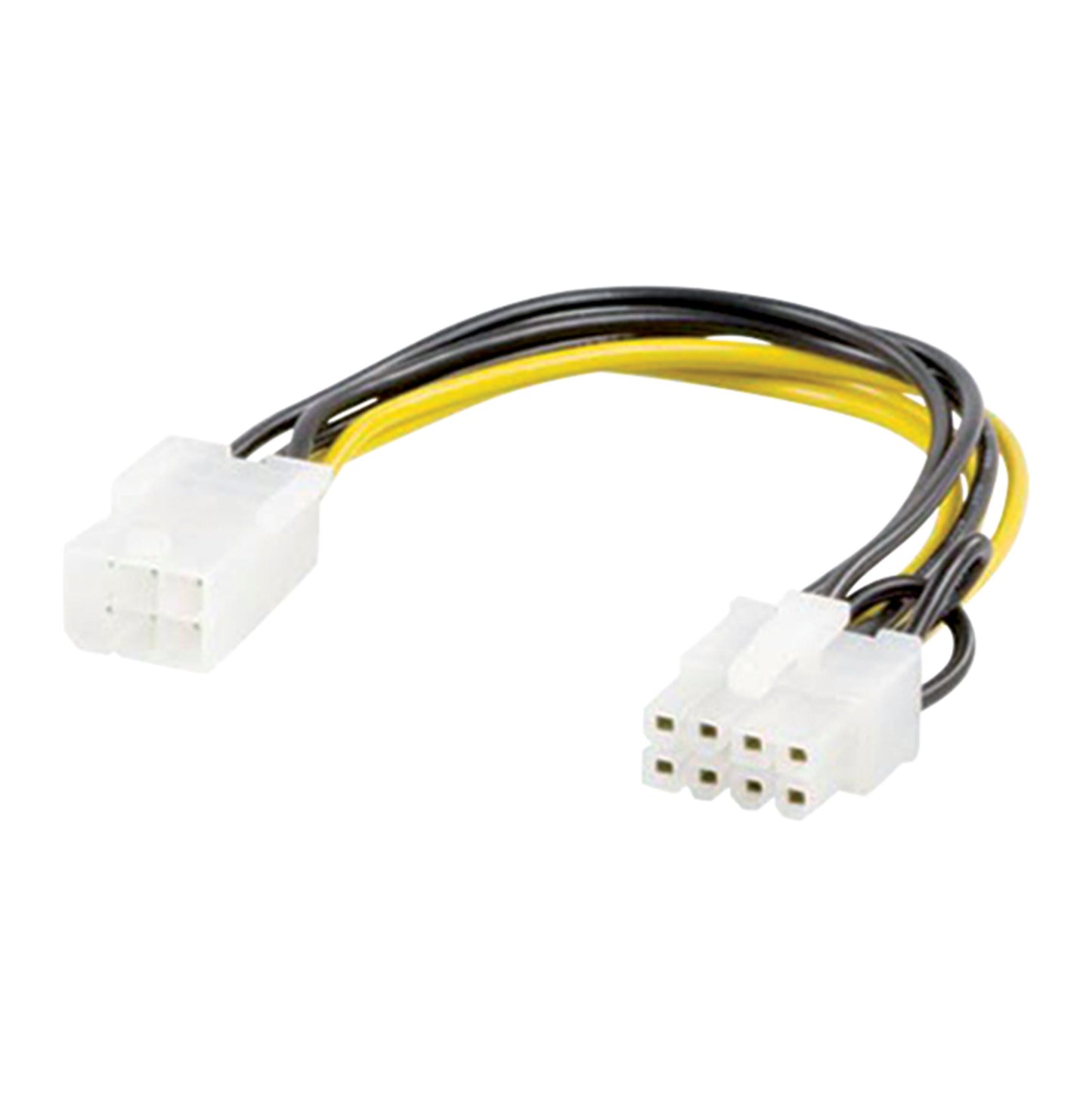 Luxorparts PCI Express-strømadapter 6-pin til 8-pin, sorte og gule ledninger, egnet til grafikkort strømtilslutning.