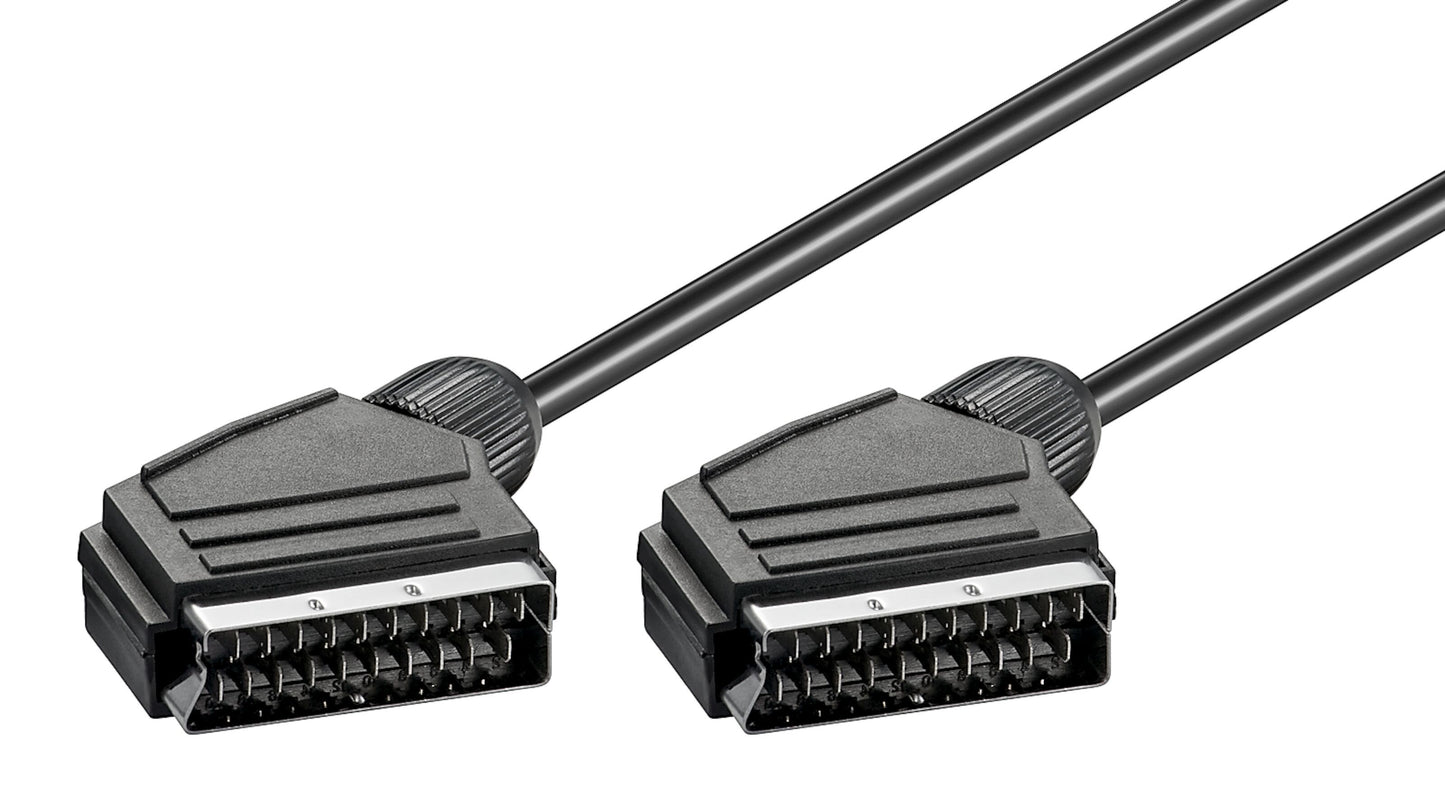 2 Luxorparts SCART-kabler 1,5 m med SCART-stik side om side.