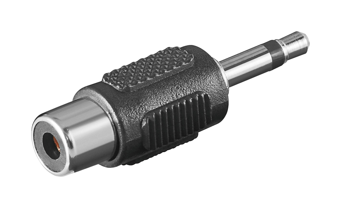 Luxorparts lydadapter RCA til 3,5 mm mono med 3,5 mm hanstik og 6,35 mm hunstik.