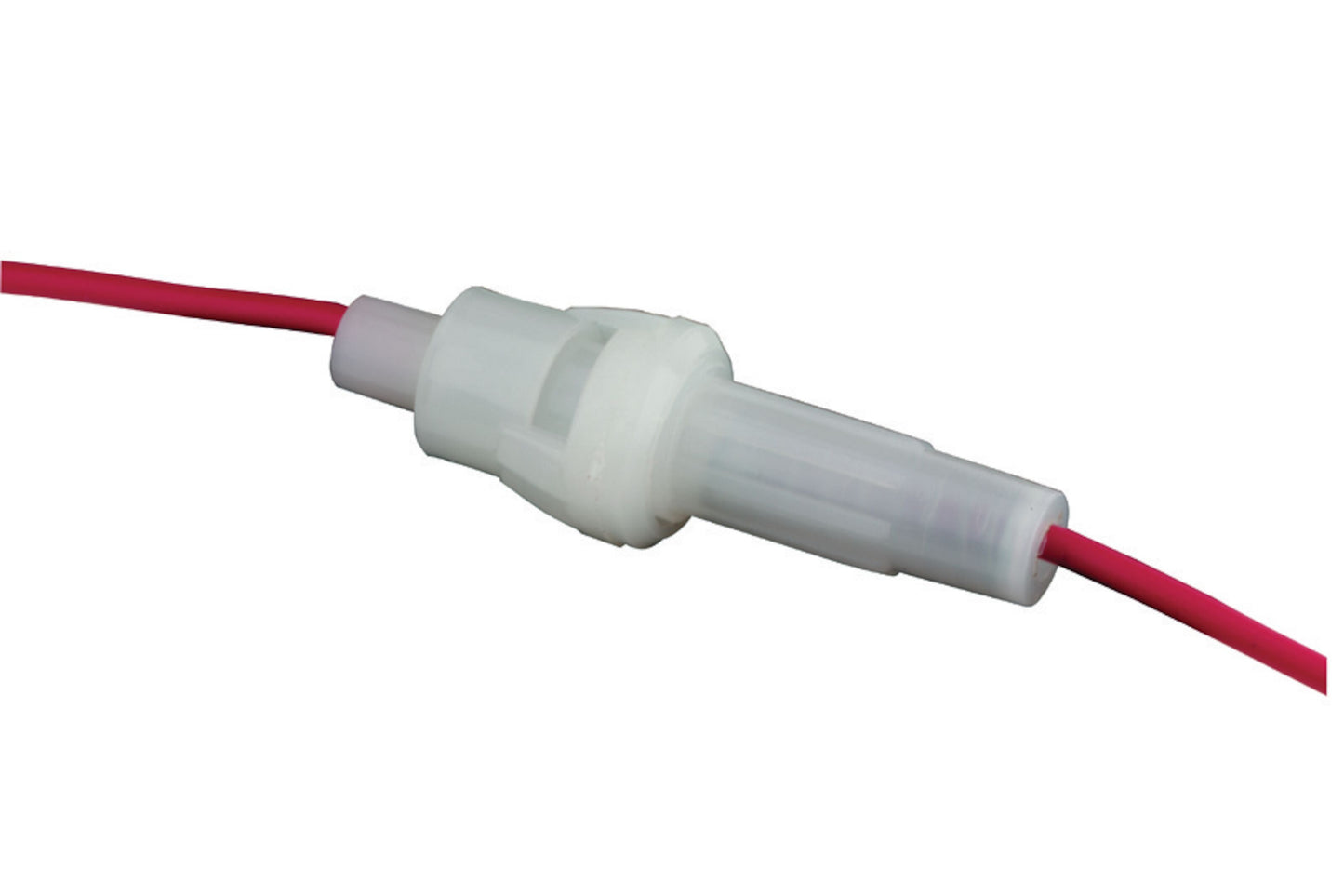 Goobay sikringsholder med kabel 5x20 mm tæt forbundet med rød elektrisk ledning.
