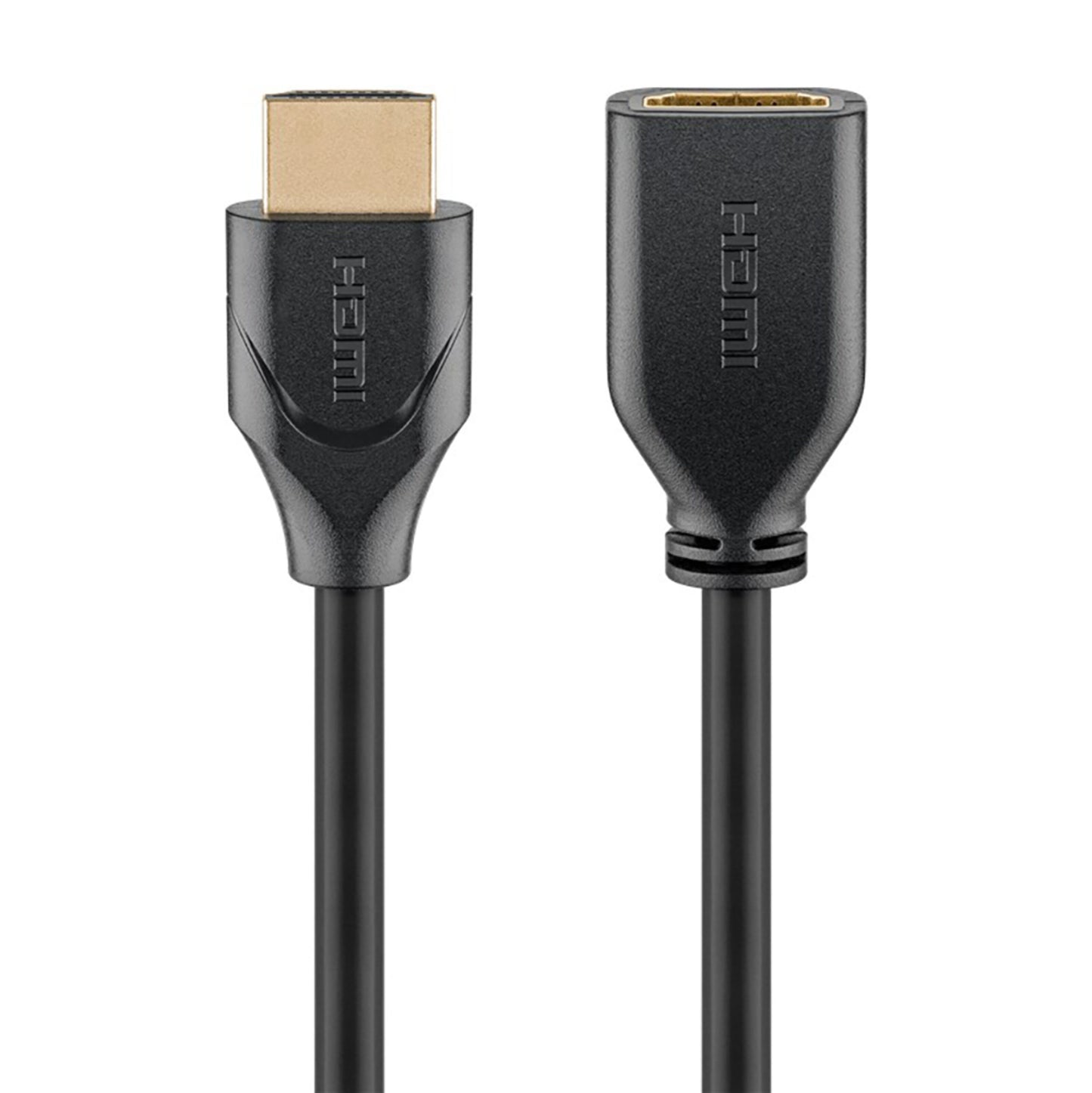 Goobay HDMI-forlængerkabel 3 m sort, 4K/60 Hz, han-til-hun HDMI-stik.