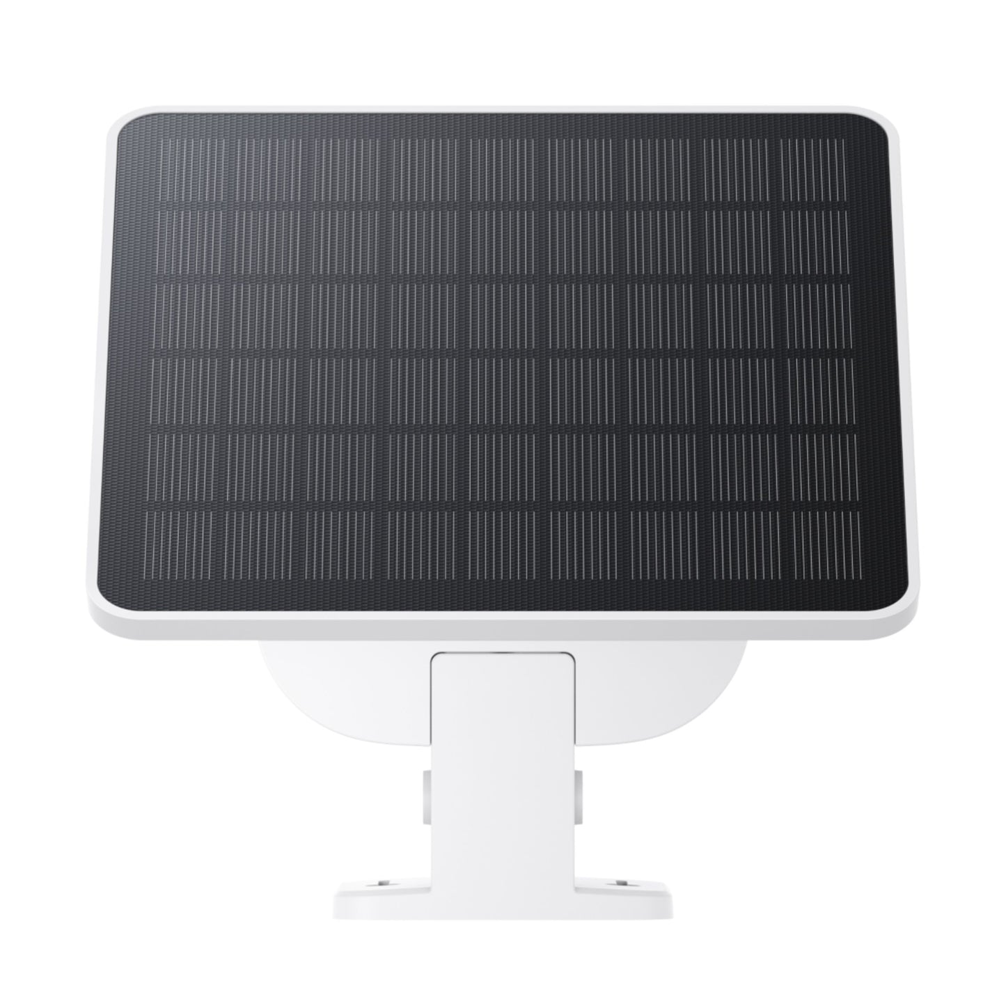 Eufy EufyCam Solo E30 sort firkantet solpanel med gittermønster og hvid justerbar beslag til IP-kamera.