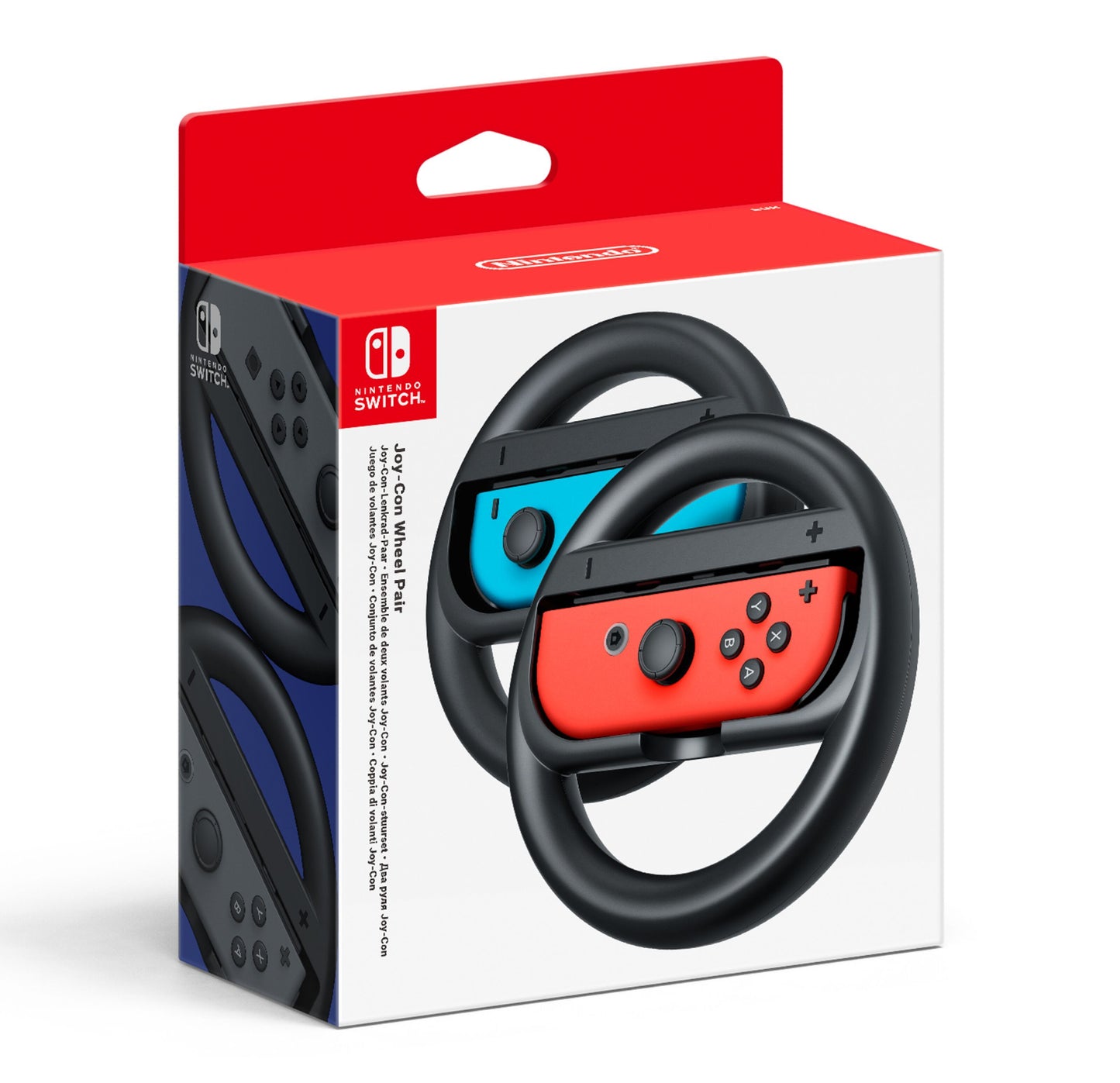 Nintendo Joy-con Wheel Ratt 2-pack, sort, to ratte i rød og hvid emballage, passer til Joy-Con controllere.