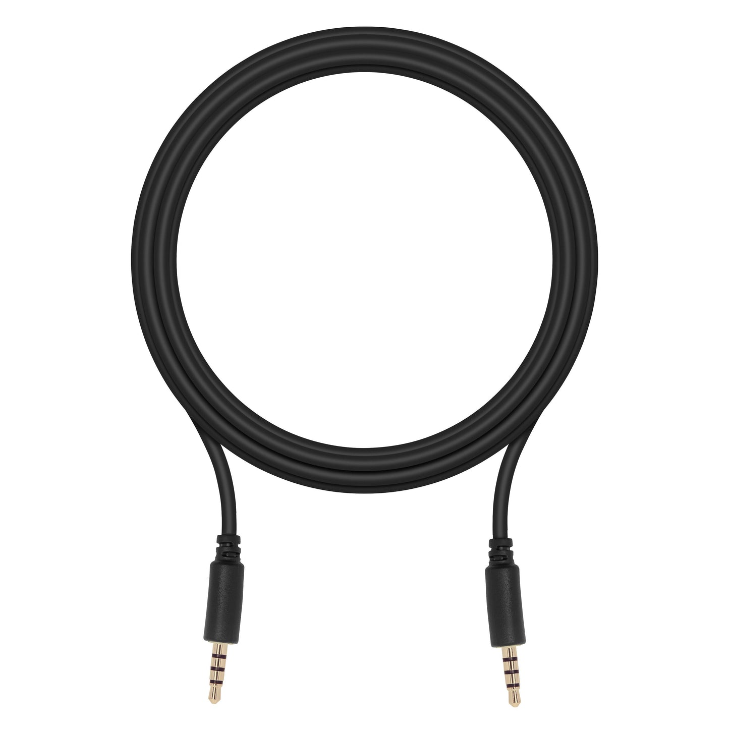 Luxorparts sort 3,5 mm lydkabel 2 meter han til han, kabellet er løst oprullet.
