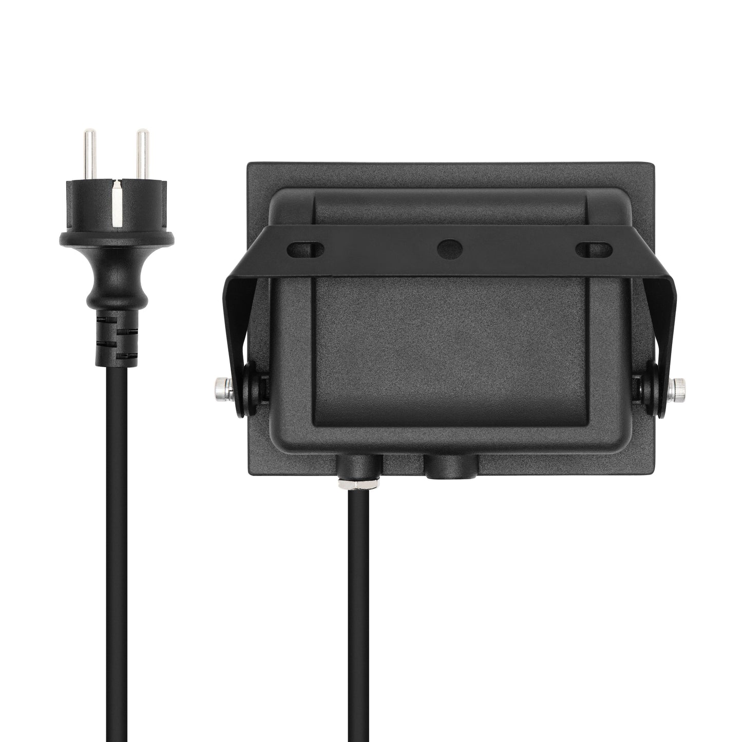 LED-projektør 30 W 3380 lm sort, vægbeslag, justerbare knapper, sort ledning, Schuko-stik, IP65.
