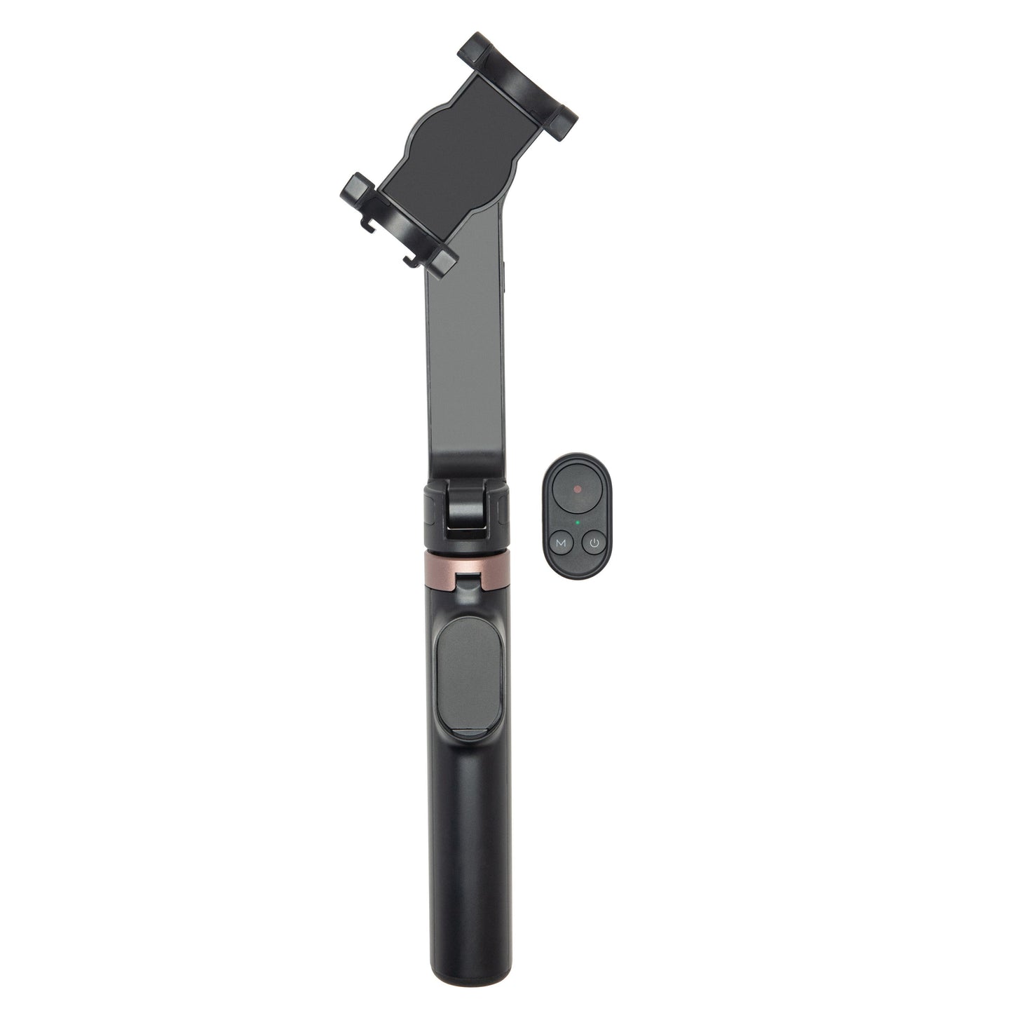 Linocell Selfiestang med gimbal gen. 2, justerbar holder, aftagelig Bluetooth-fjernbetjening, til smartphone-stabilisering.