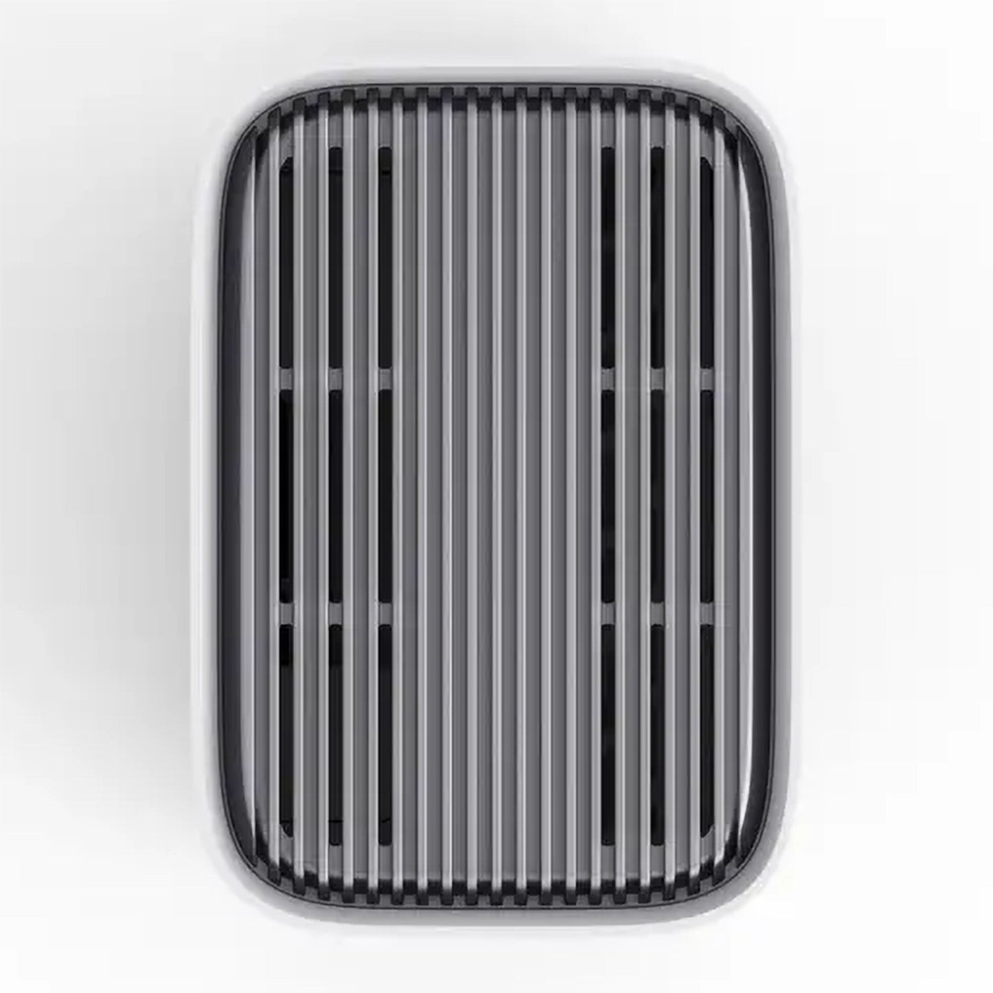 Eufy S380 HomeBase 3 luftrensere, rektangulær top, vertikale sorte-grå lameller, synlig 16 GB model.