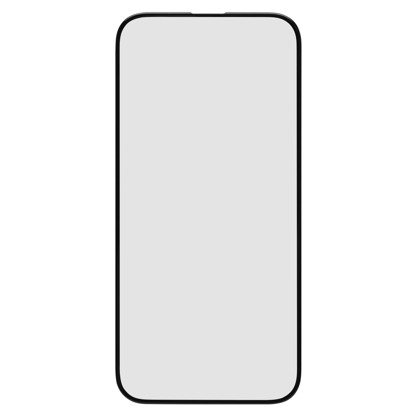 IPhone 16 Plus med Linocell Elite Extreme Curved skærmbeskyttelse, grå skærm, sort ramme, ekstra ridsemodstand.