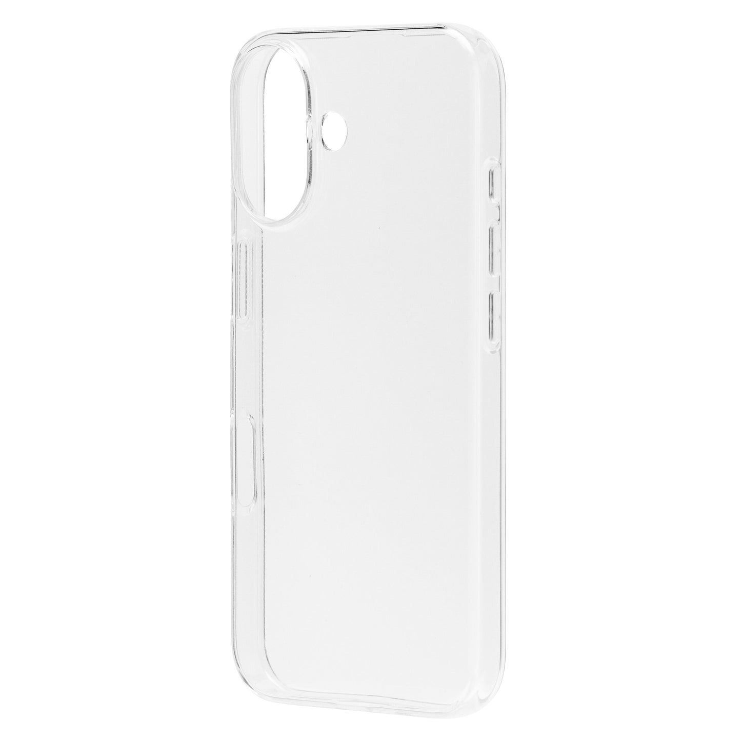 Linocell Second Skin gennemsigtigt cover til iPhone 16 med antibakteriel overflade og præcise udskæringer.