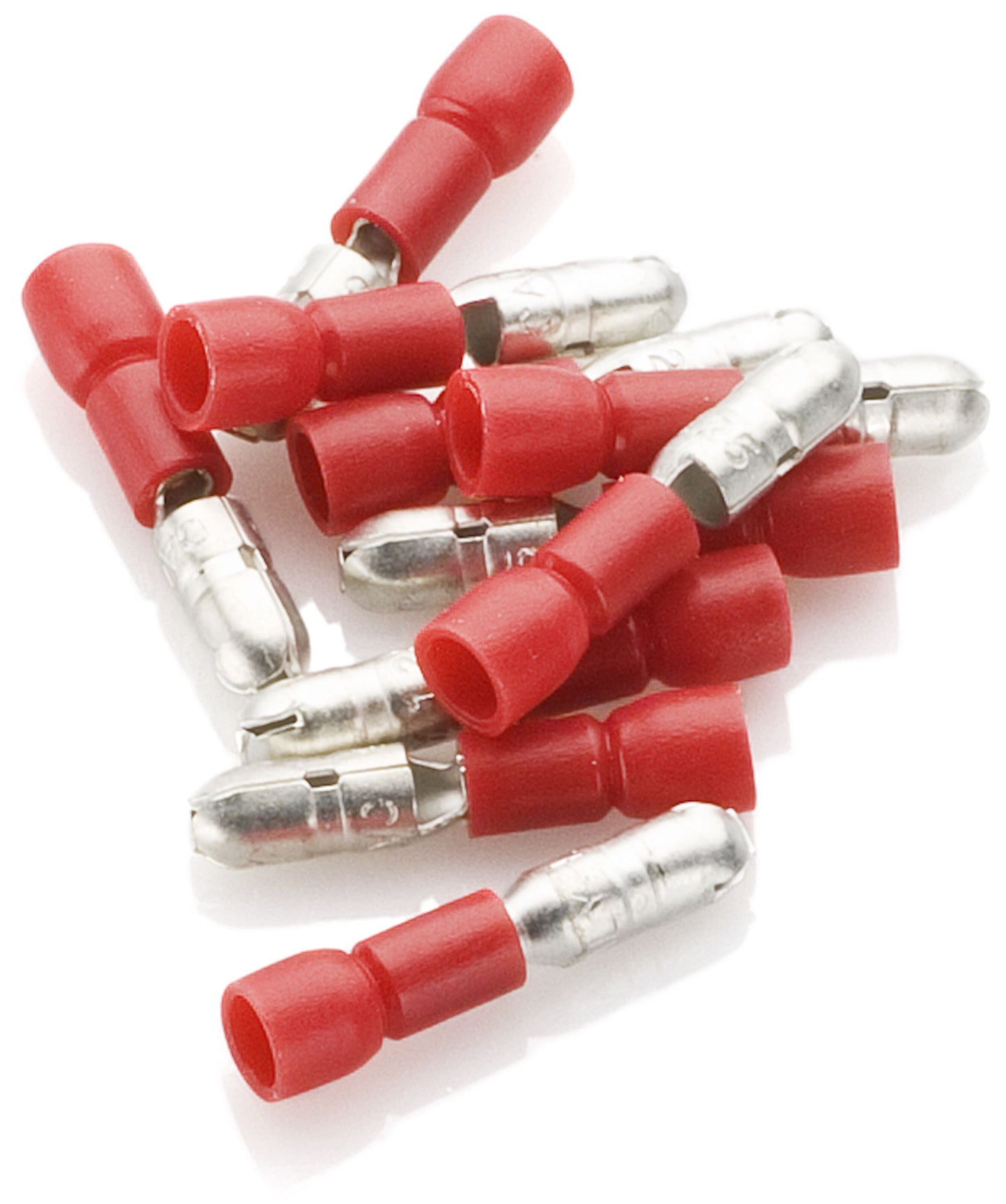 10 stk. Velleman rød rund stift med PVC-isolering og sølvfarvede ender.