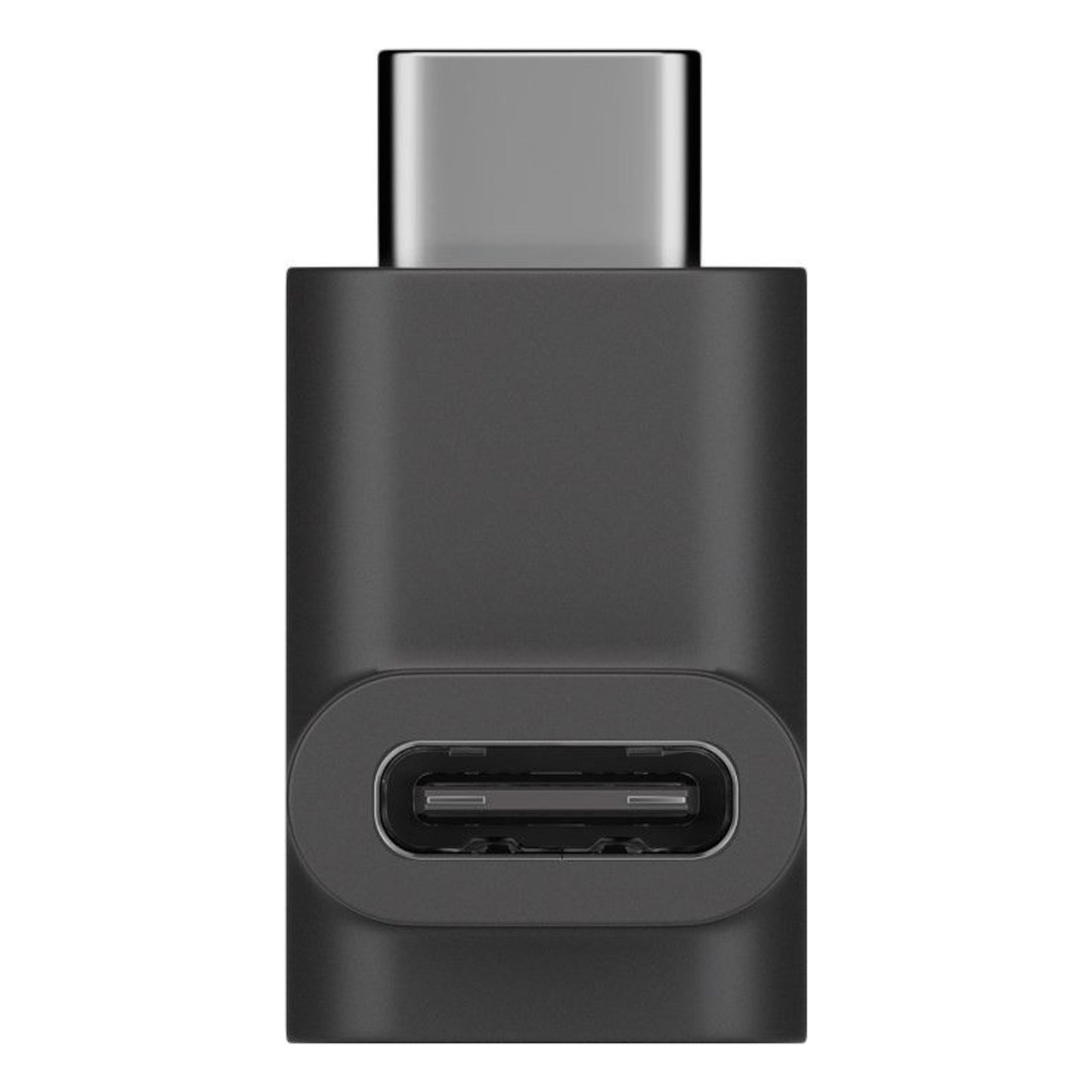 Goobay USB-C vinkeladapter sort, USB-C han øverst, USB-C hun foran, understøtter USB 3.1 Gen 1.