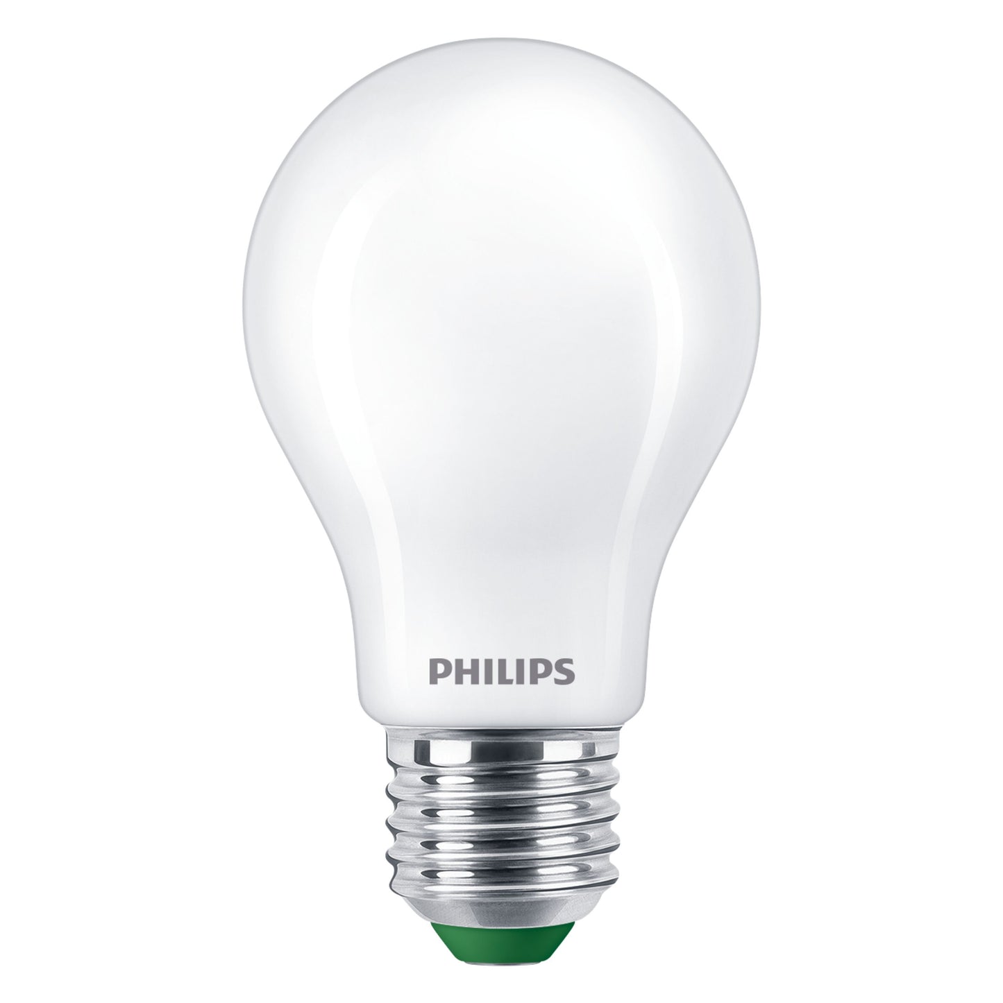 Philips Ultra effektiv E27 LED-pære 840 lm hvid, lavt strømforbrug, standard skruefatning, Philips-logo ved base.