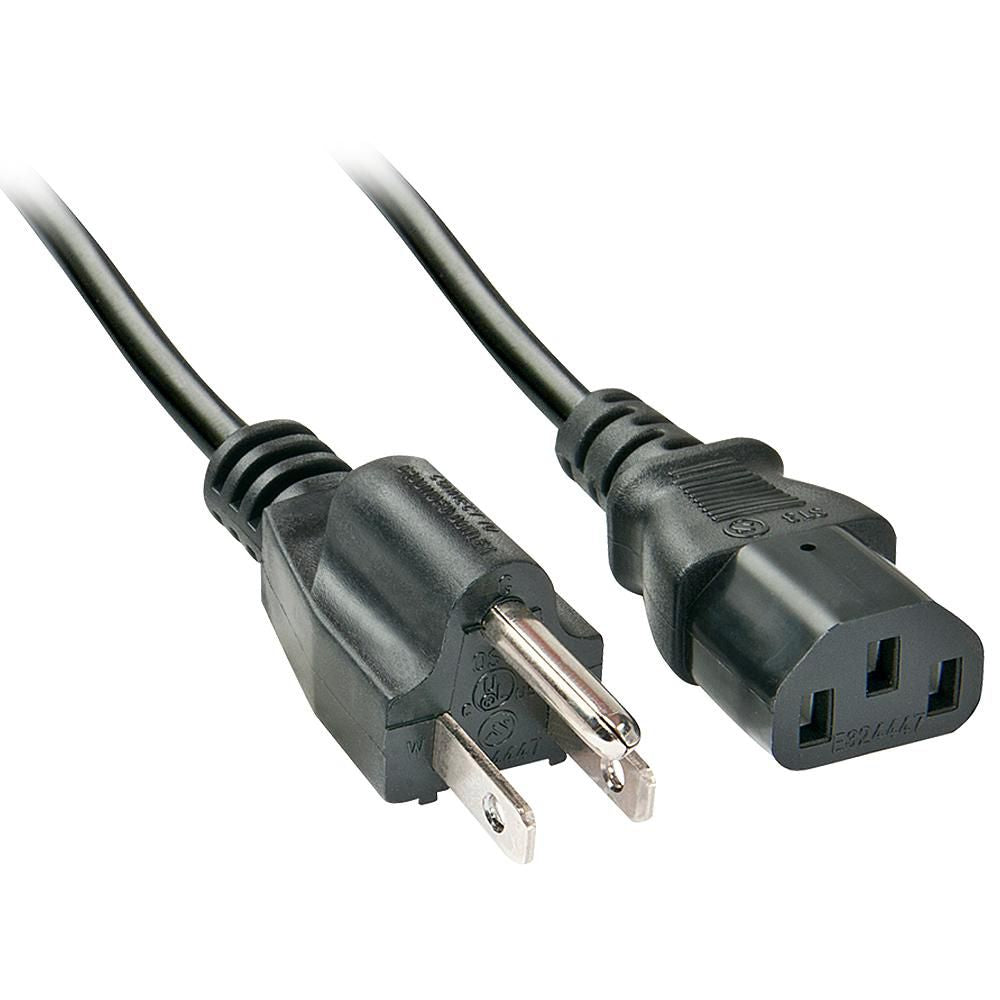 Lindy US 3 Pin til C13 strømkabel 2 m sort med trebenet US-stik og IEC C13 stik velegnet til computer og elektronik.