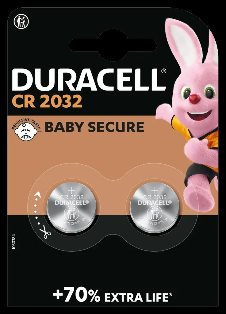 Duracell CR2032 lithium-knapcellebatterier, 2-pak
