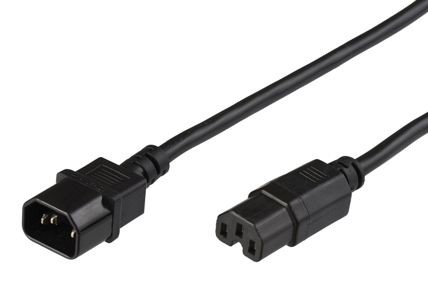 Jumper-strømkabel sort 3m IEC C14 til C15 velegnet til servere.