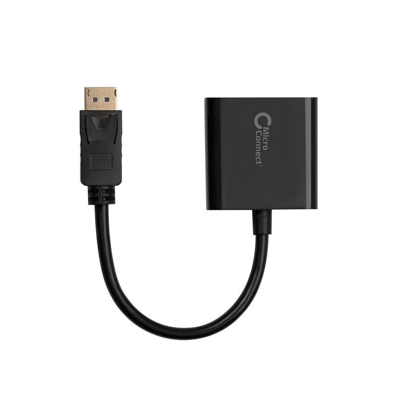 DisplayPort til VGA adapter han-til-hun sort, forbinder DisplayPort enhed til VGA skærm.
