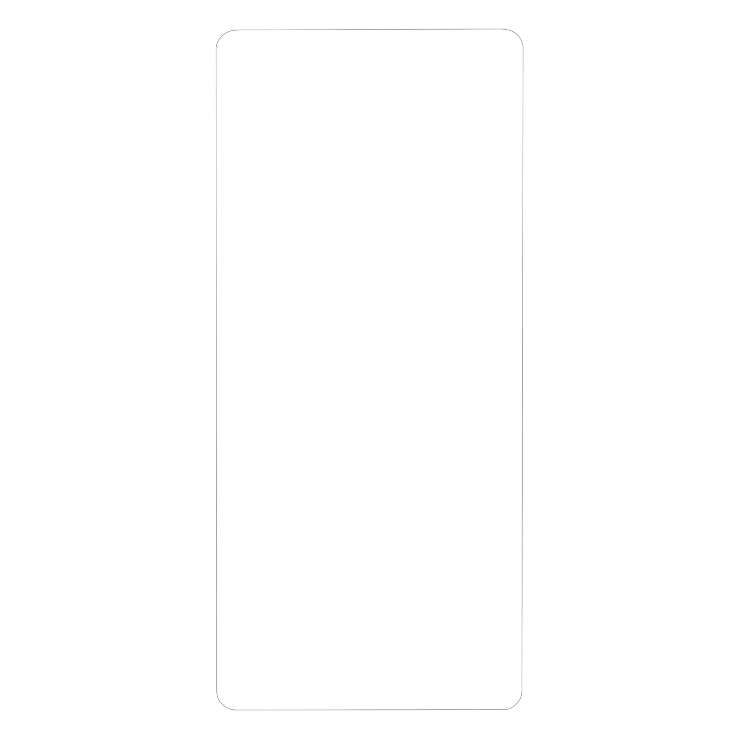 Skærmbeskyttelse til Galaxy S20 FE, hvid med lysegrå kant og afrundede hjørner.