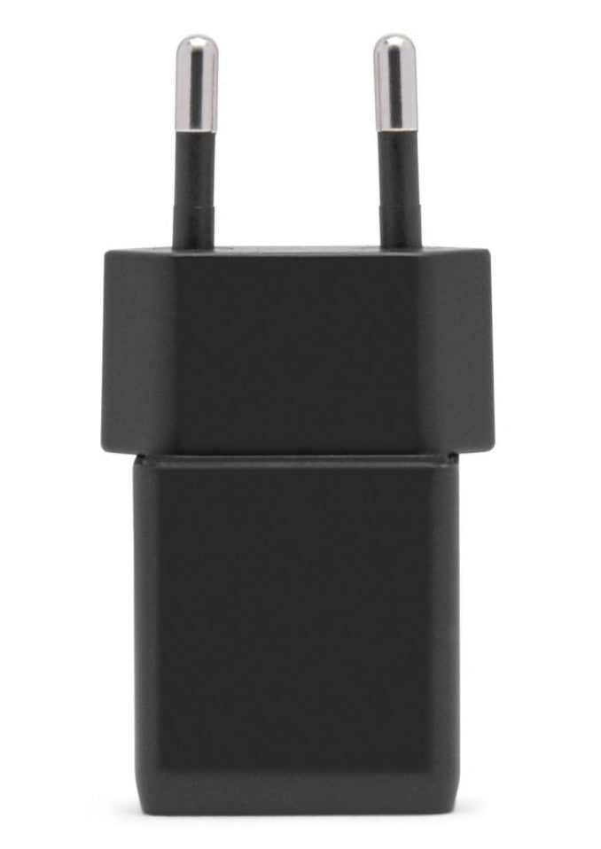 USB-C oplader PD 20W sort med Quick Charge 3.0 to ben synlige.