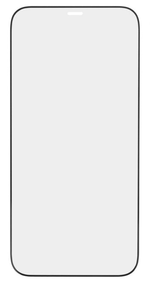 Stregtegning af smartphone med afrundede kanter, blank skærm forfra til Elite Extreme Curved Skærmbeskyttelse iPhone 12/12 Pro.