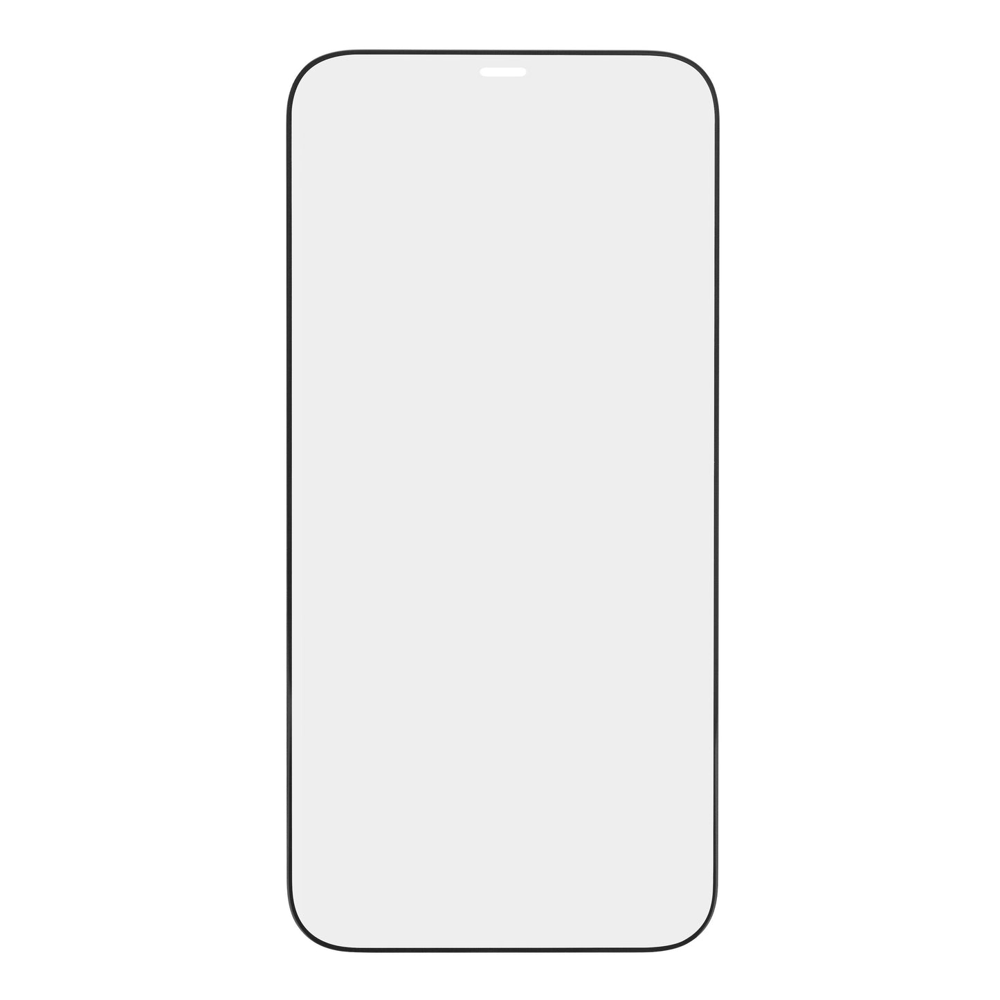 IPhone 12 Pro Max set forfra med blank grå skærm og afrundede hjørner til Elite Extreme Curved Skærmbeskyttelse.