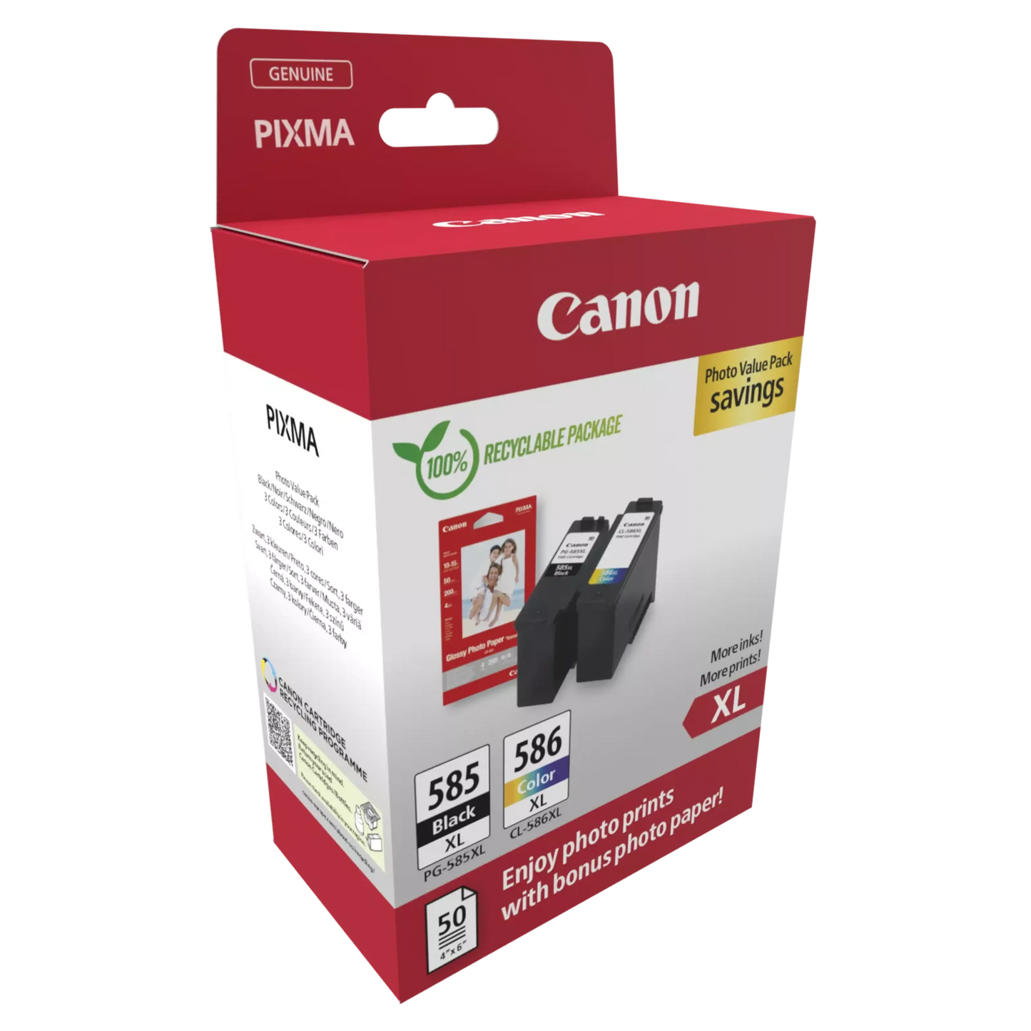 Canon PG-585XL/CL-586XL blækpatroner med fotopapir