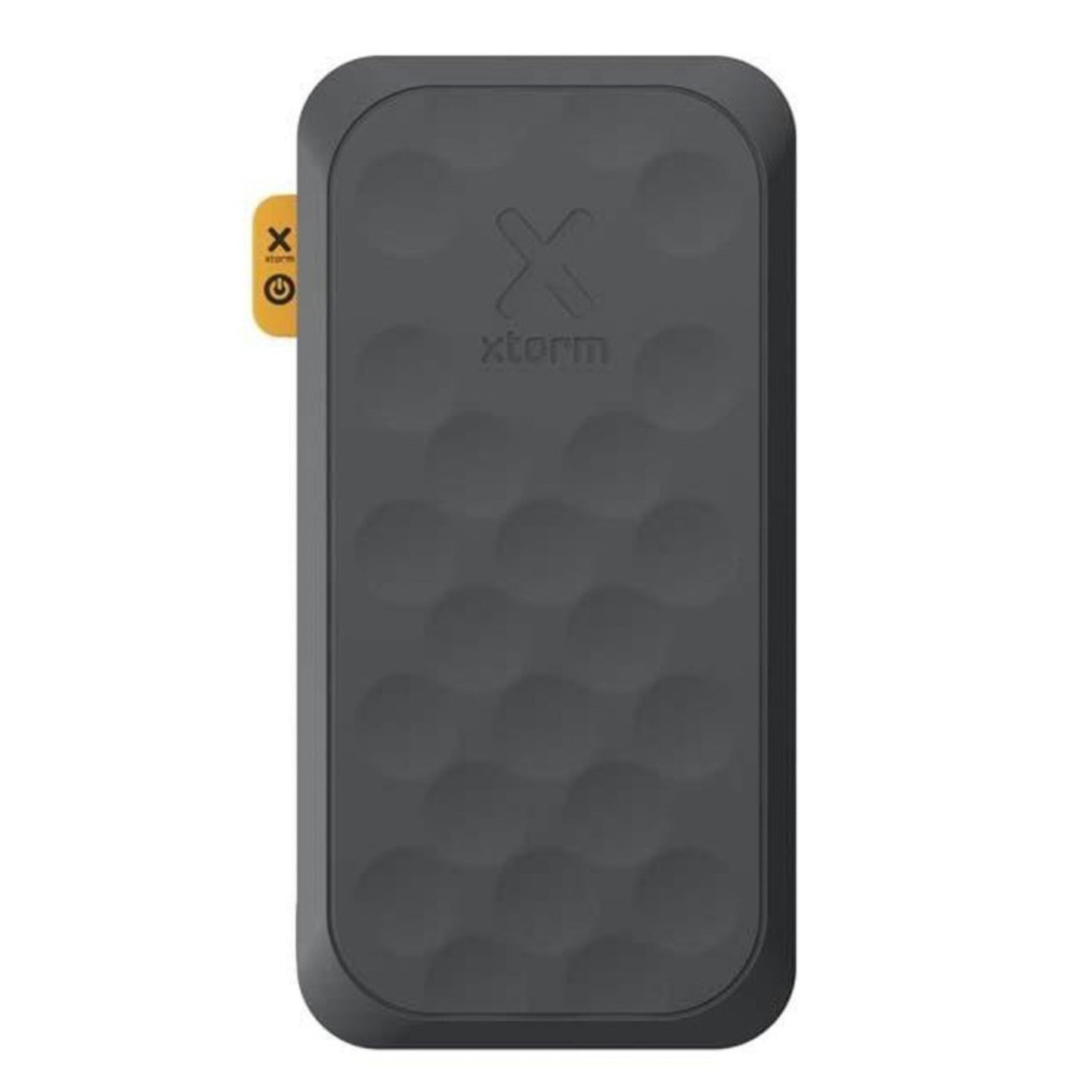 Xtorm Powerbank Fuel Series 5 20000mAh 35W sort, dimpled overflade, gul strøm-tap, USB-C PD-port.