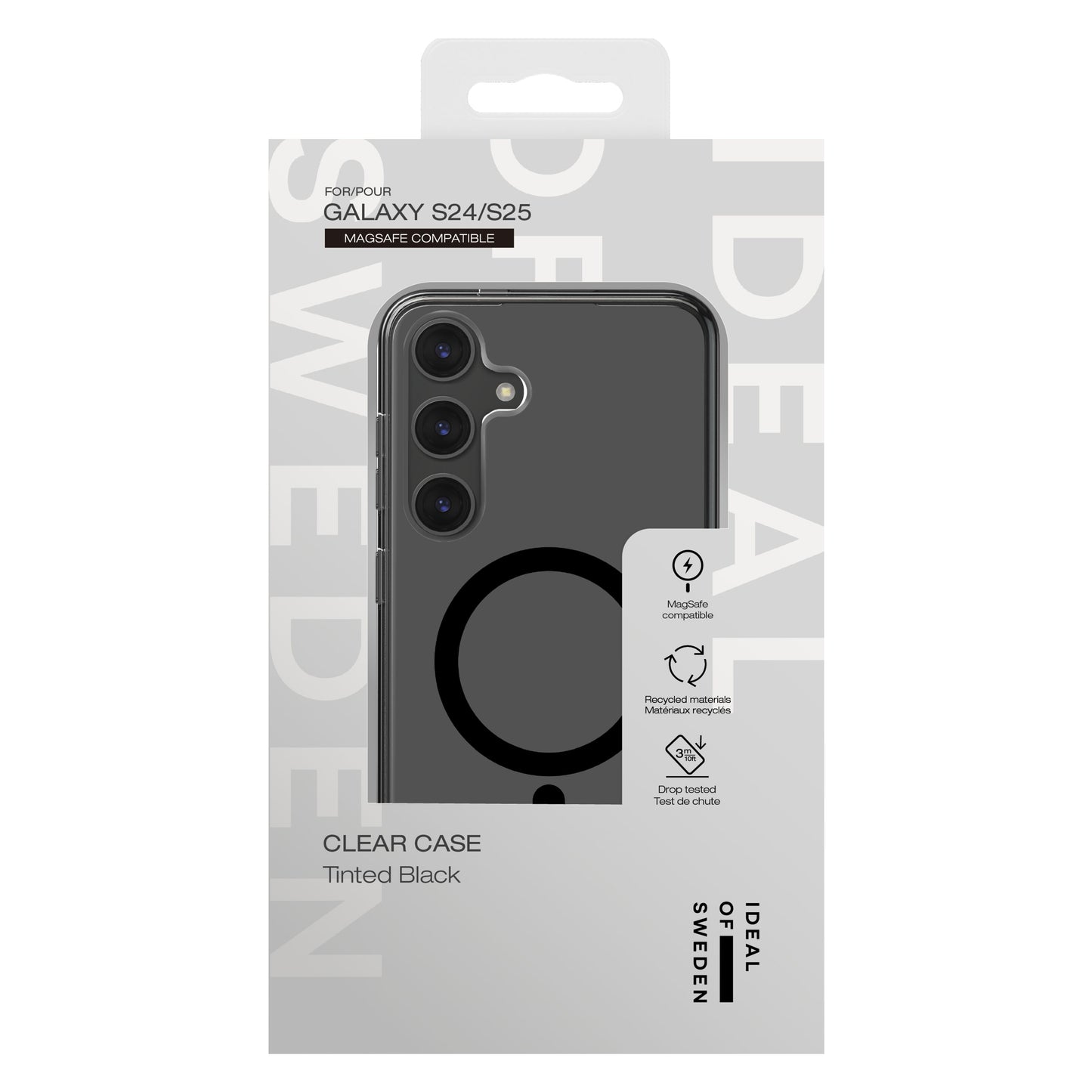 IDEAL OF SWEDEN Clear MagSafe Case til Galaxy S24/S25, Tinted Black