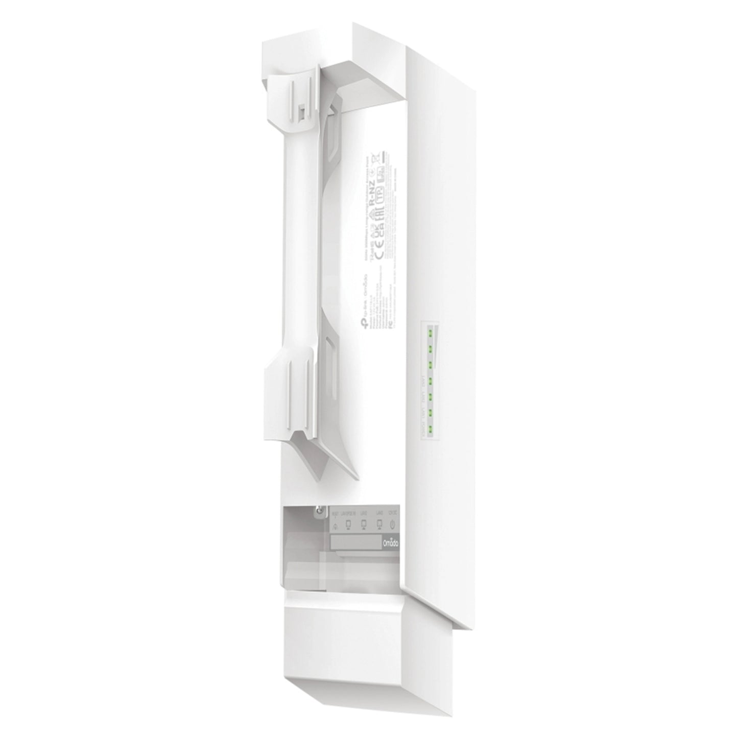 TP-Link Omada EAP215-Bridge KIT trådløs bro 5 km, bygning-til-bygning-forbindelse, hvidt panel med mærkede afbrydere.