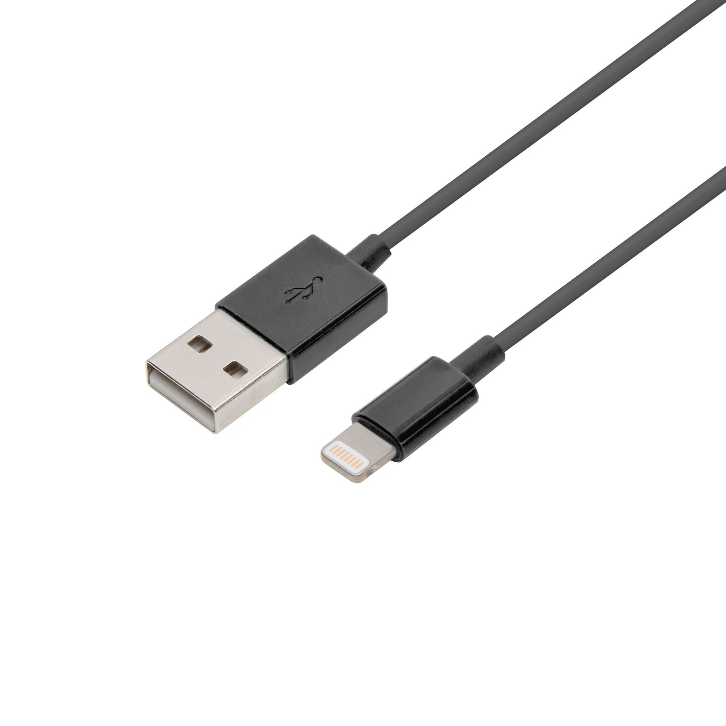 USB-A til Lightning-kabel 1 m sort, MFi-certificeret til iPhone og Apple-enheder.