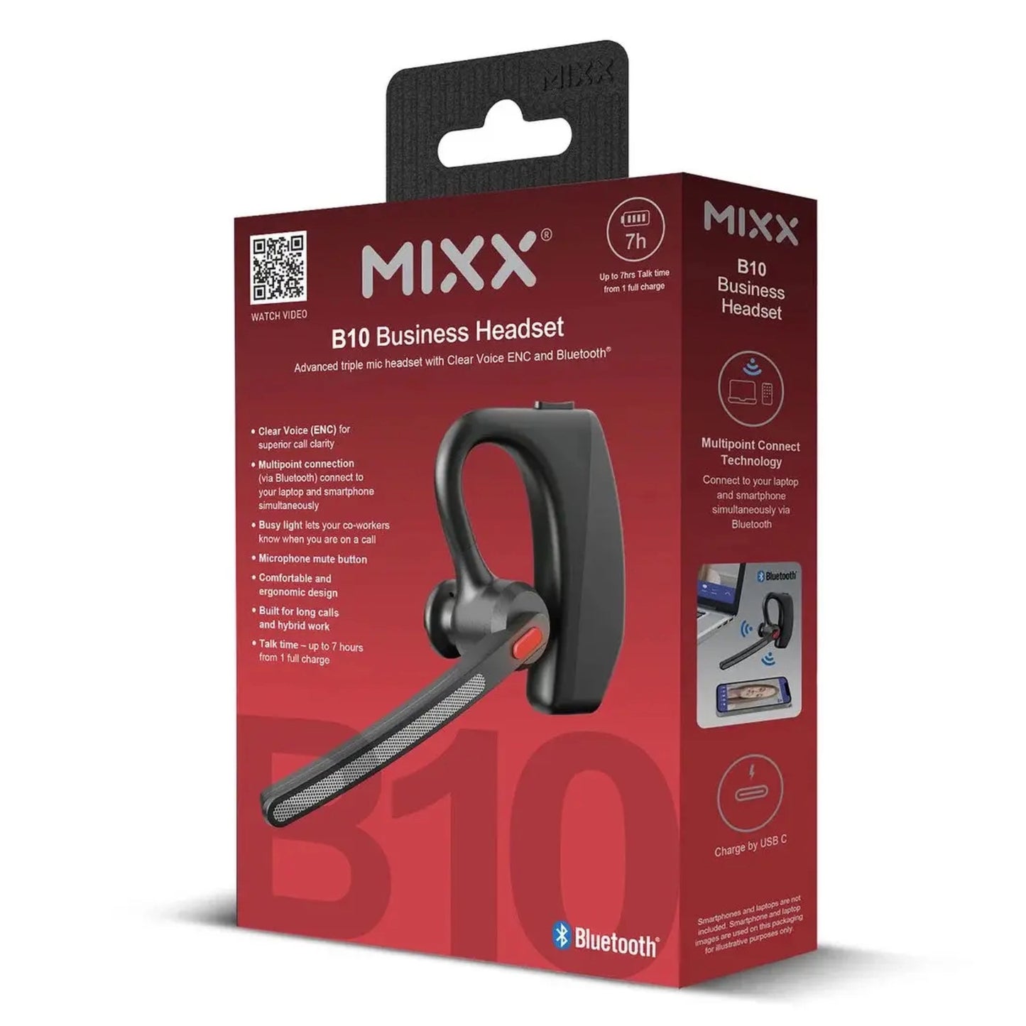 MIXX Mono Headset B10 trådløst med ENC-mikrofon, Sort