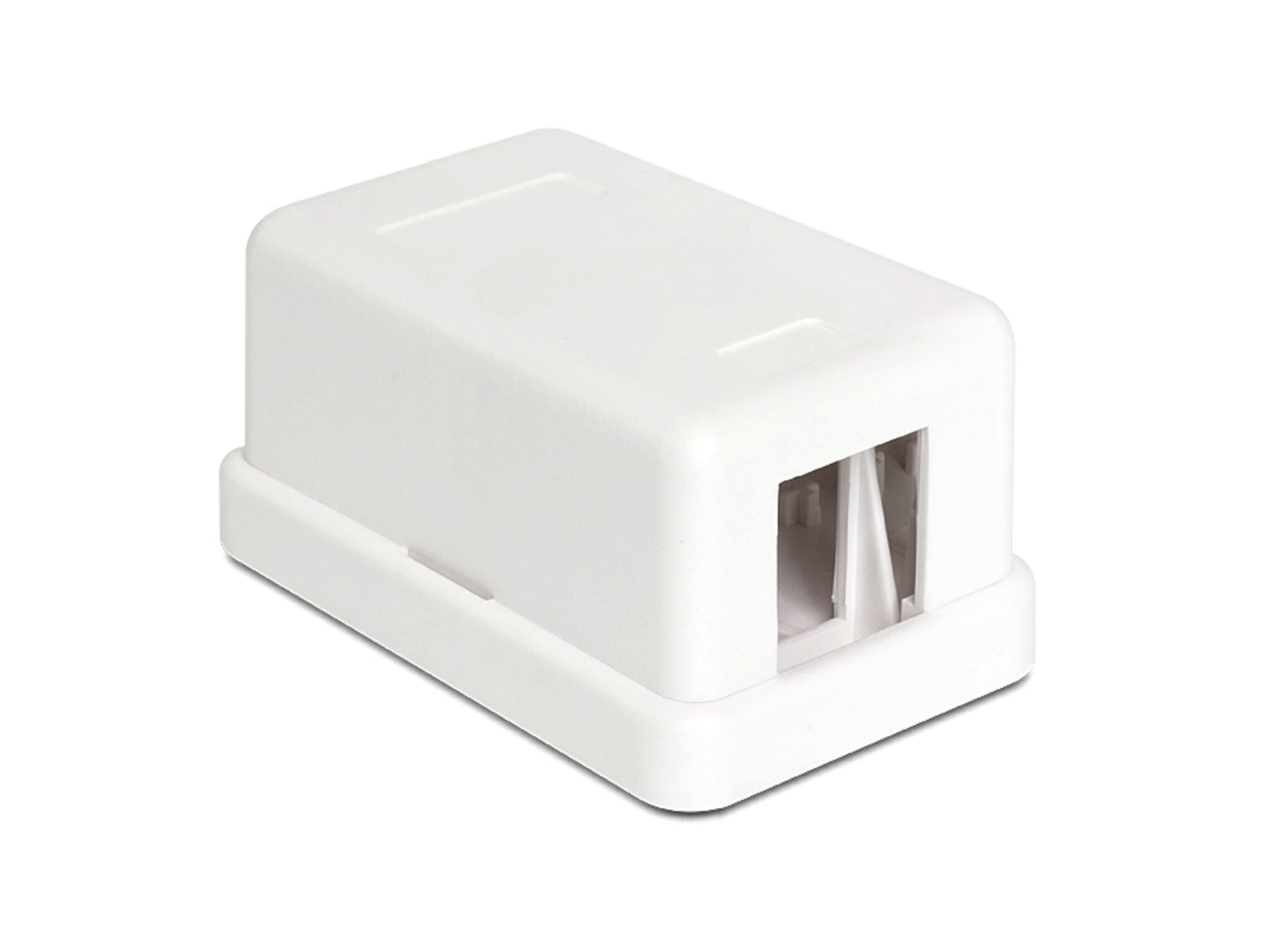 Keystone udtagsboks 1 port, rektangulær plast til netværk, til montering af RJ45 LAN-udtag og netværkskabel.