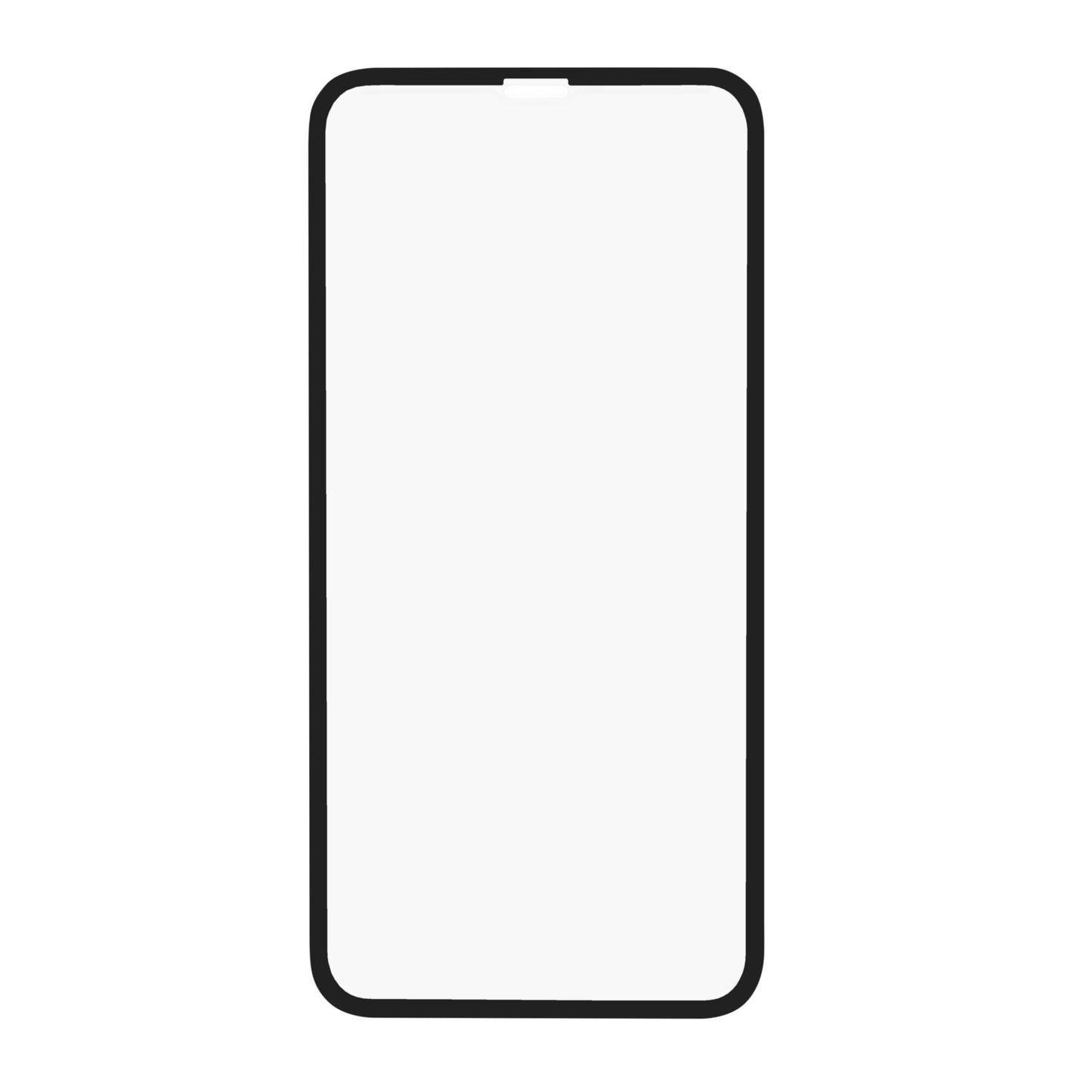 Elite Extreme Curved skærmbeskyttelse til iPhone X/Xs/11 Pro på smartphone med blank hvid skærm.