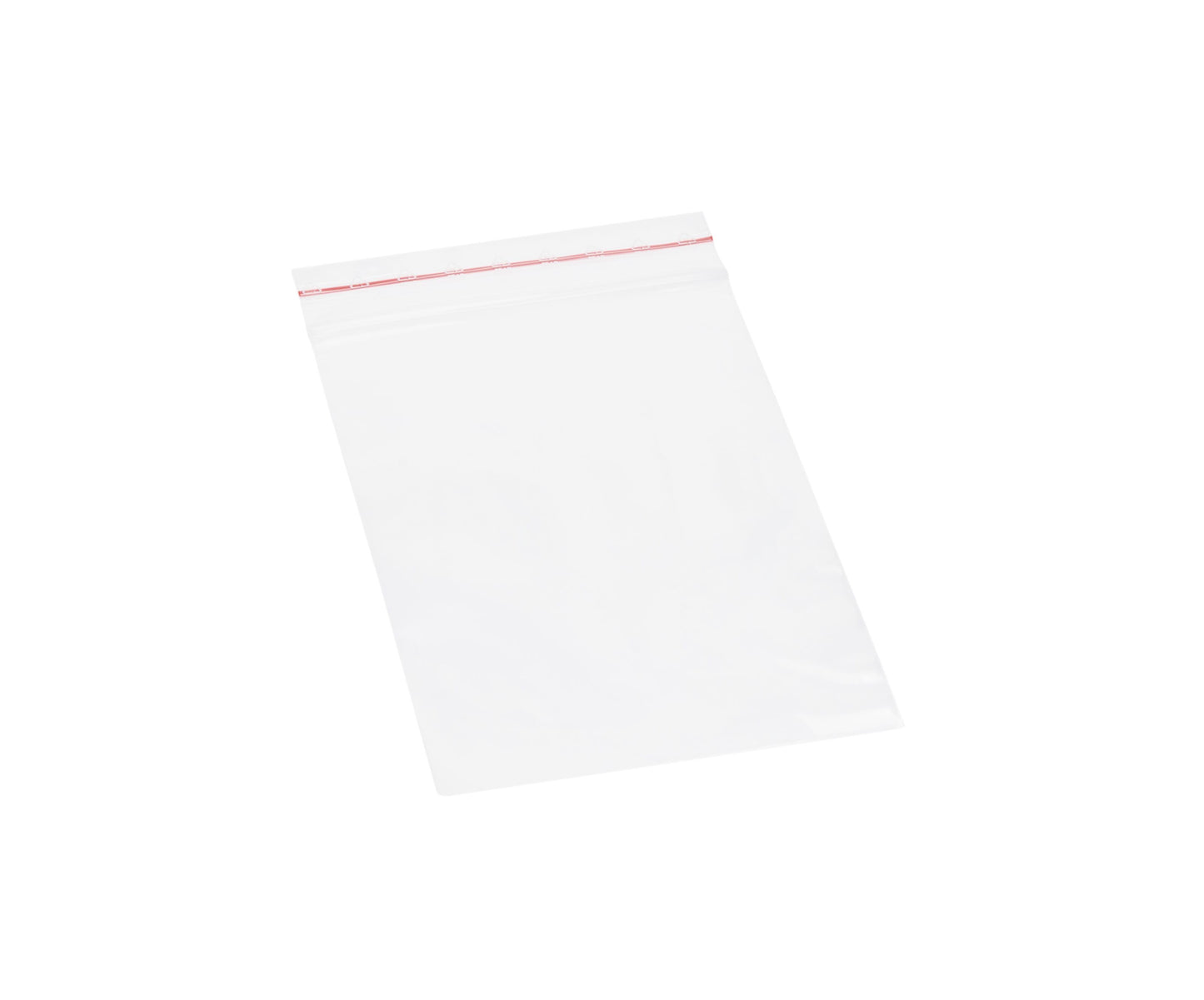 Lynlåsposer 70x100 mm 100-pak gennemsigtige med rød zip lock-stribe til opbevaring af smådele.