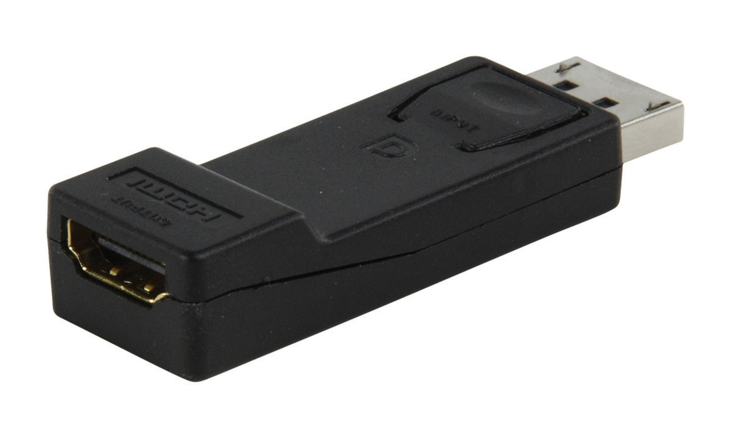 Adapter DisplayPort til HDMI, sort, DisplayPort han til HDMI hun, videooverførsel.
