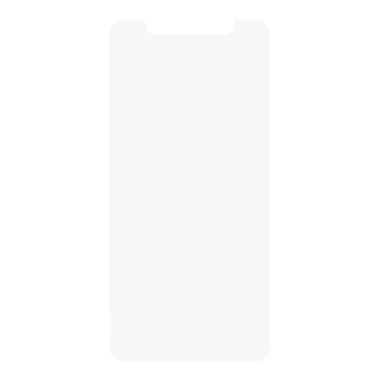 IPhone 11/Xr med hvid skærm, afrundede hjørner og lille notch øverst velegnet til Elite Extreme Skærmbeskyttelse.