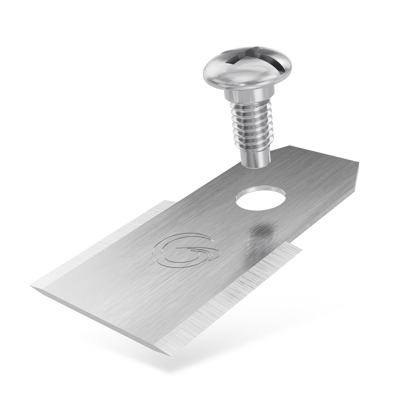 Grimsholm Kniv til Automower robotplæneklipper, rektangulær klinge med hul og metalskrue, nye og rene.