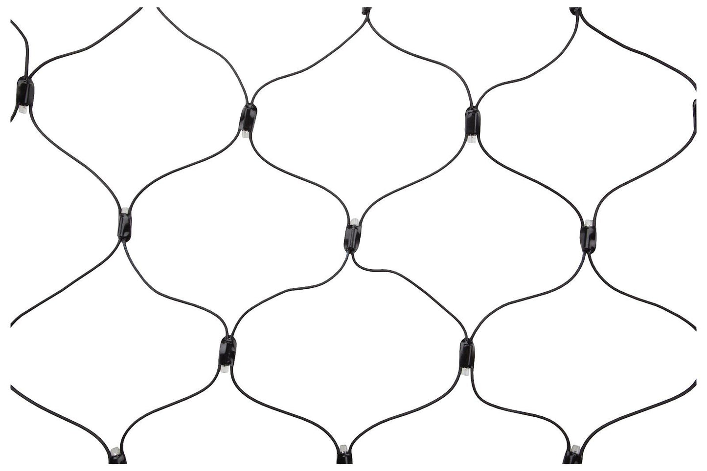 Dacore Gardinkæde Suppleringssæt 100 LED 110x100 cm sort net med diamantformede huller til juledekoration eller gardin lyskæde.
