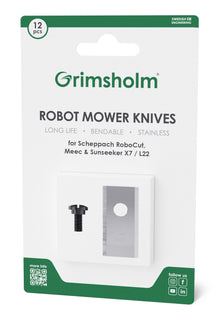 Kniv og skruer til Scheppach, Sunseeker, Meec robotplæneklipper 12 stk passer Robocut Sunseeker X7/L22.